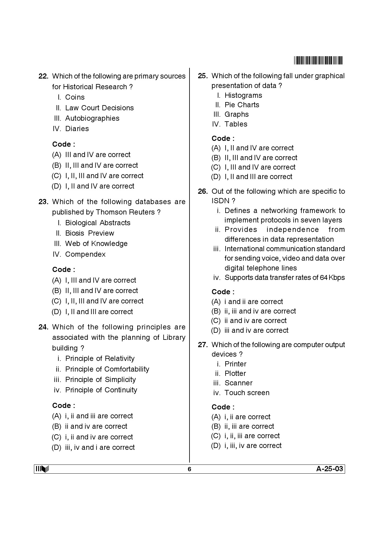 Telangana SET Library and Information Science 2014 Question Paper III 5