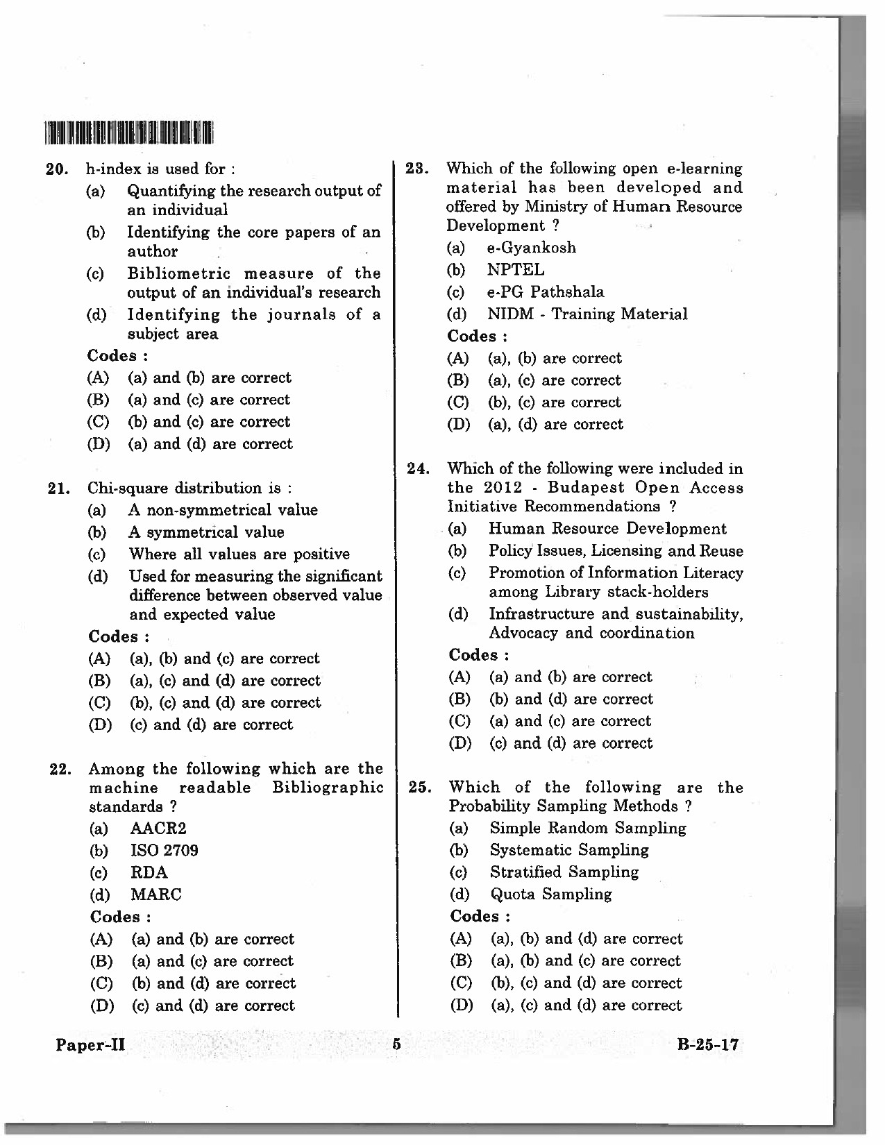 Telangana SET Library and Information Science 2017 Question Paper II 4