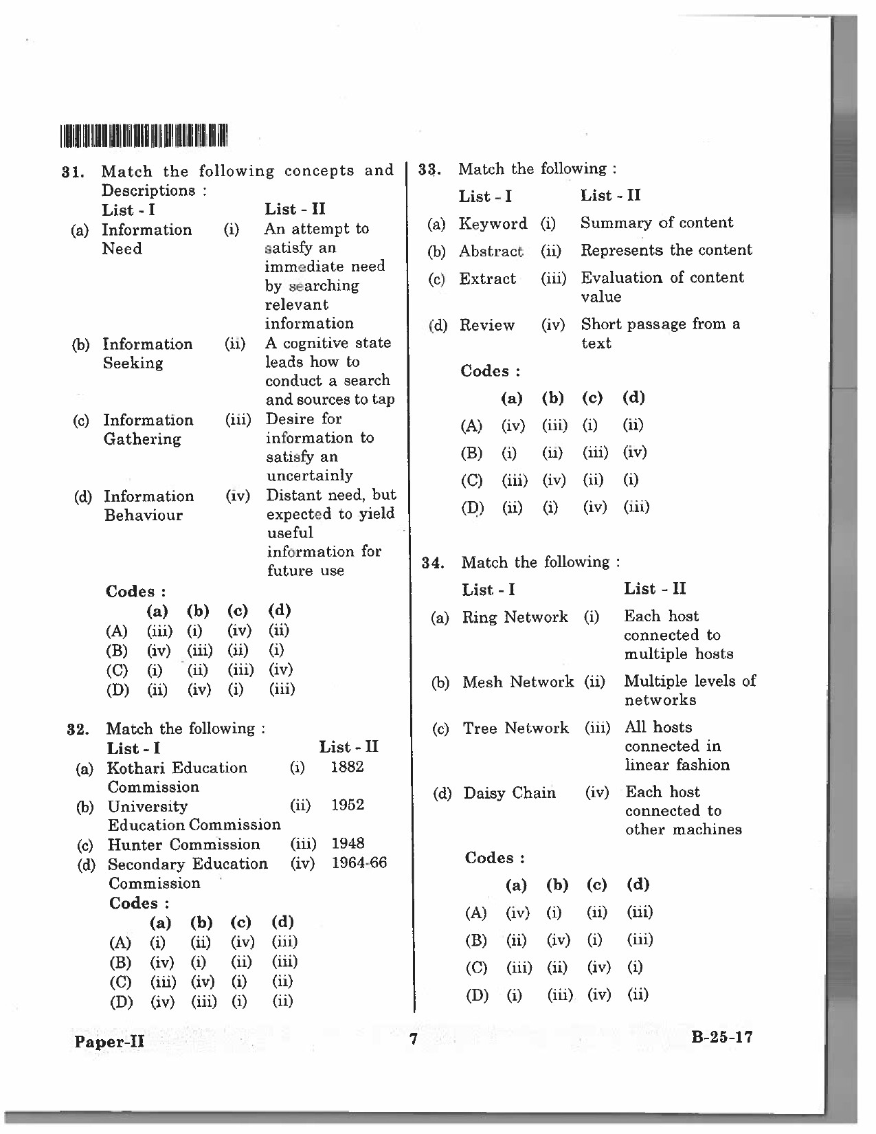 Telangana SET Library and Information Science 2017 Question Paper II 6