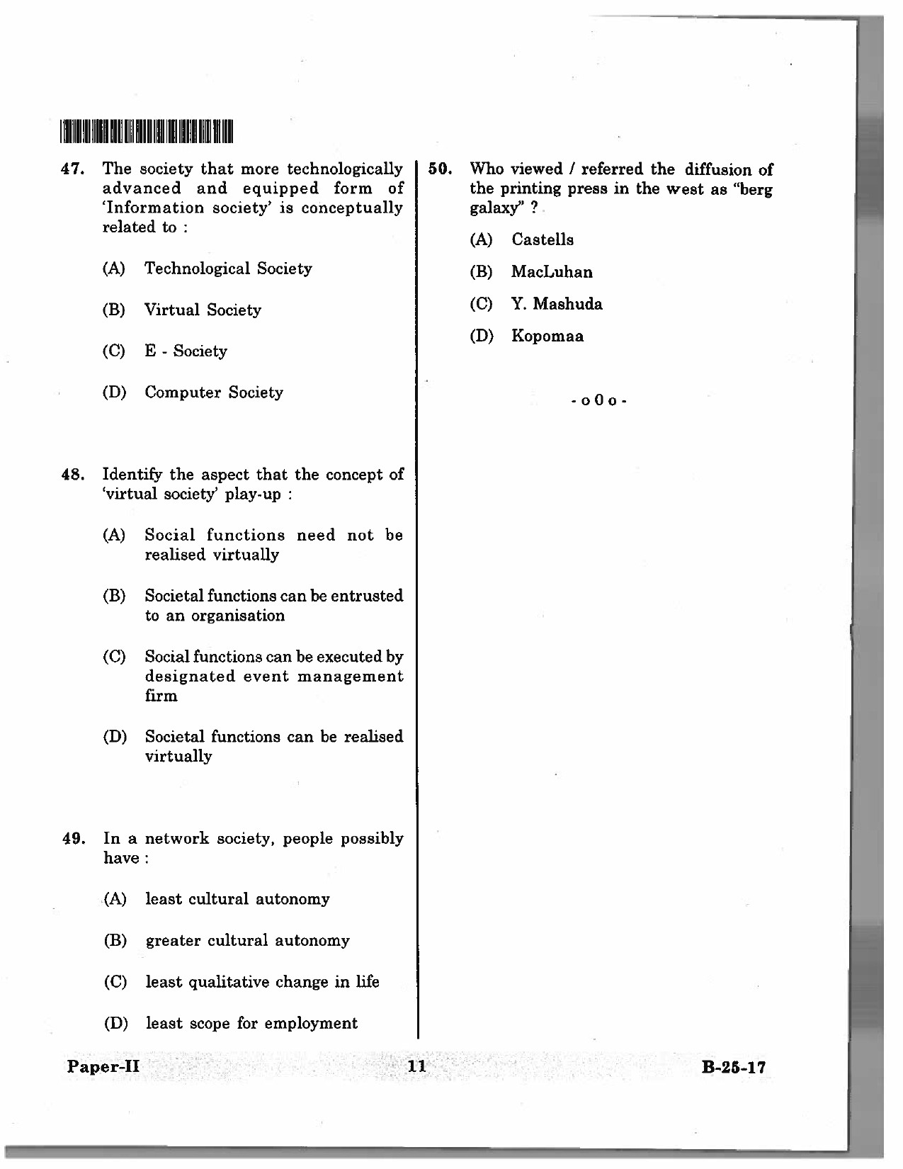 Telangana SET Library and Information Science 2017 Question Paper II 8