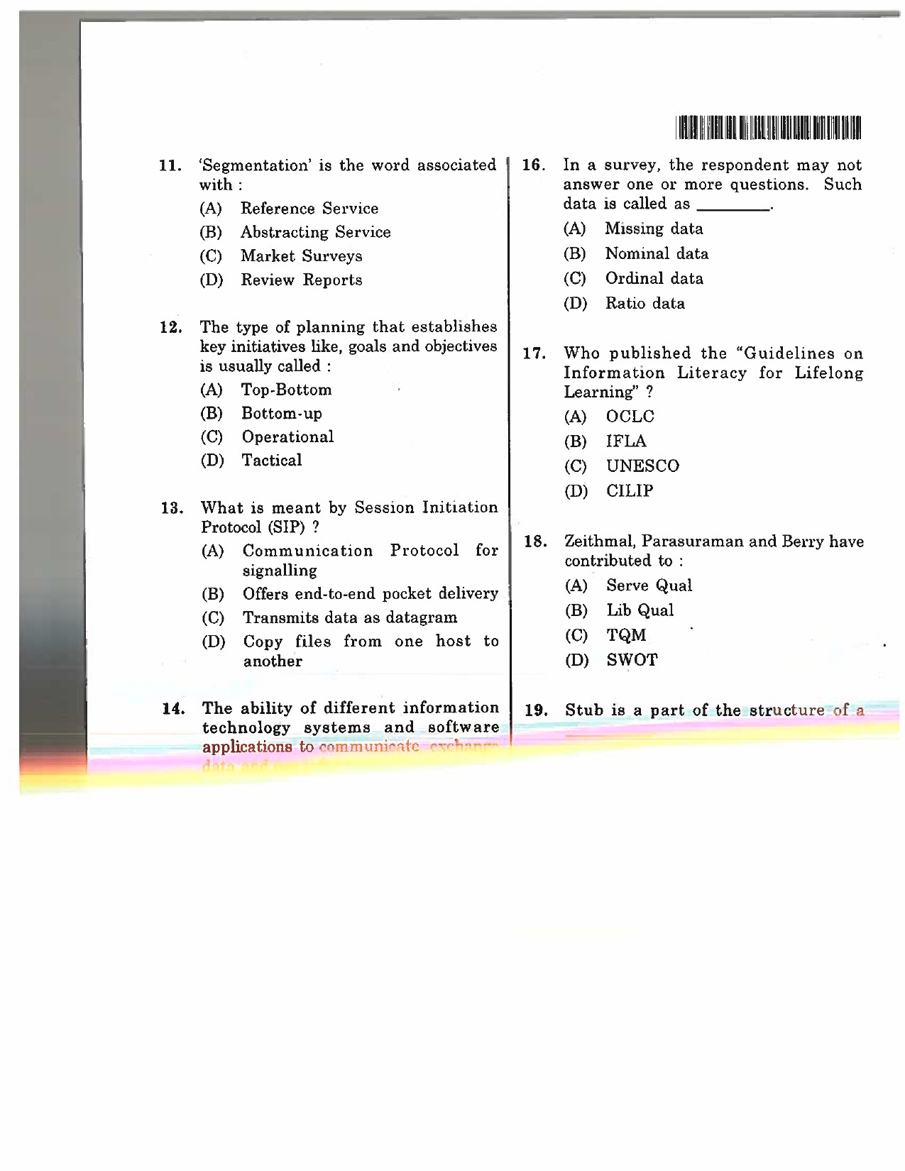 Telangana SET Library and Information Science 2017 Question Paper III 3