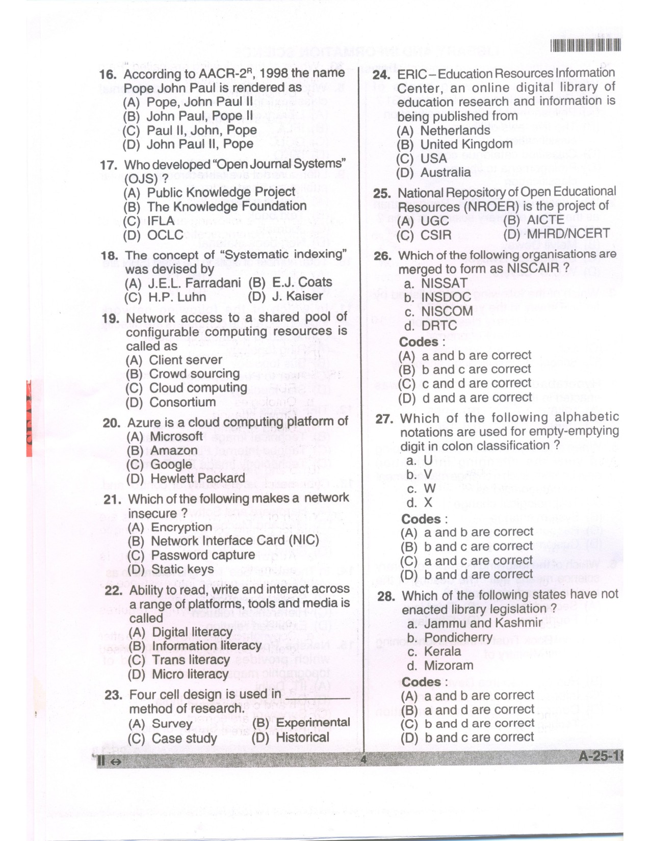 Telangana SET Library and Information Science 2018 Question Paper II 3