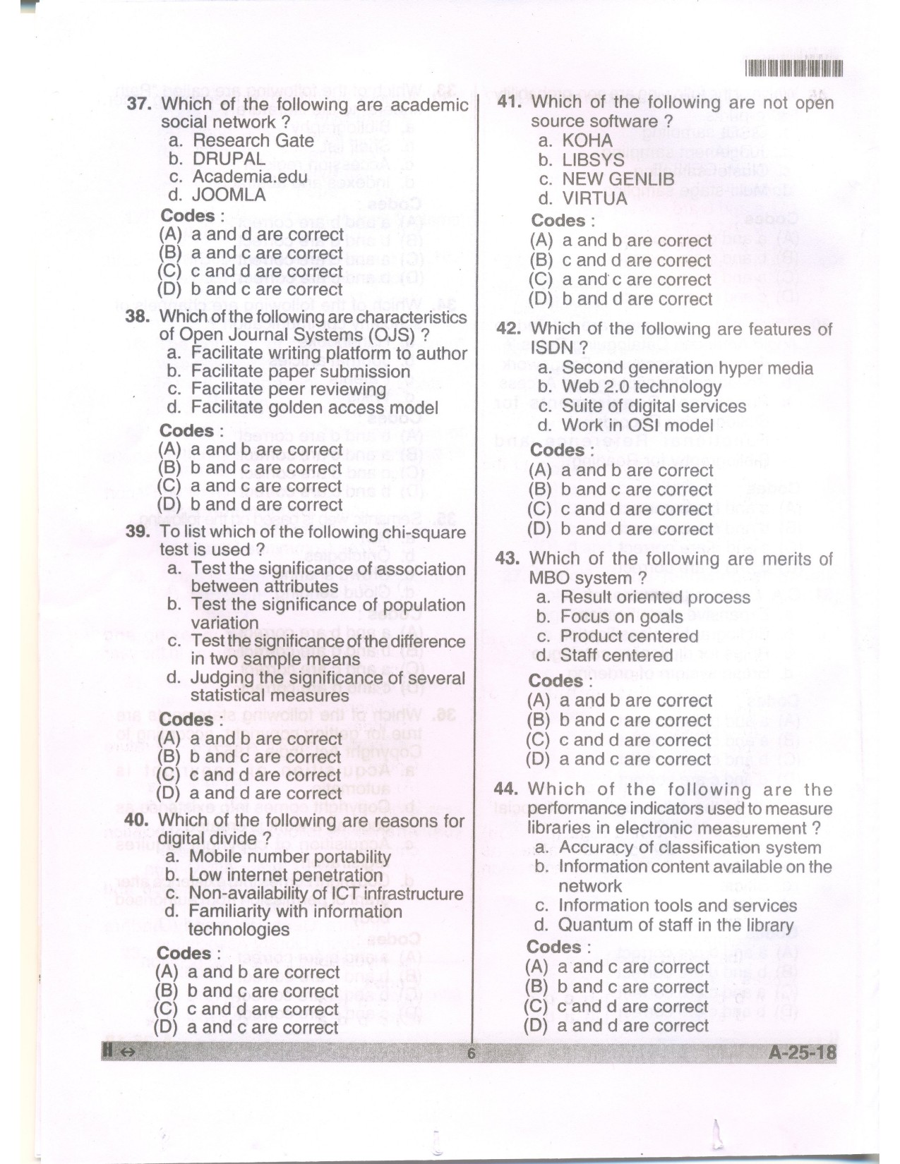 Telangana SET Library and Information Science 2018 Question Paper II 5