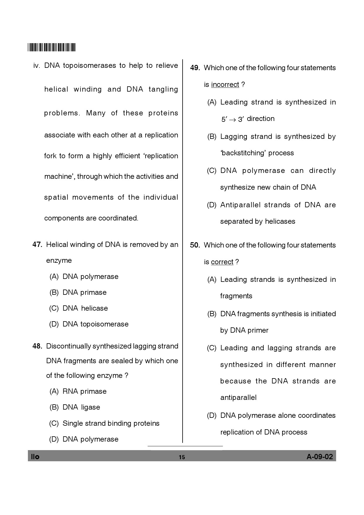 Telangana SET Life Sciences 2012 Question Paper II 14