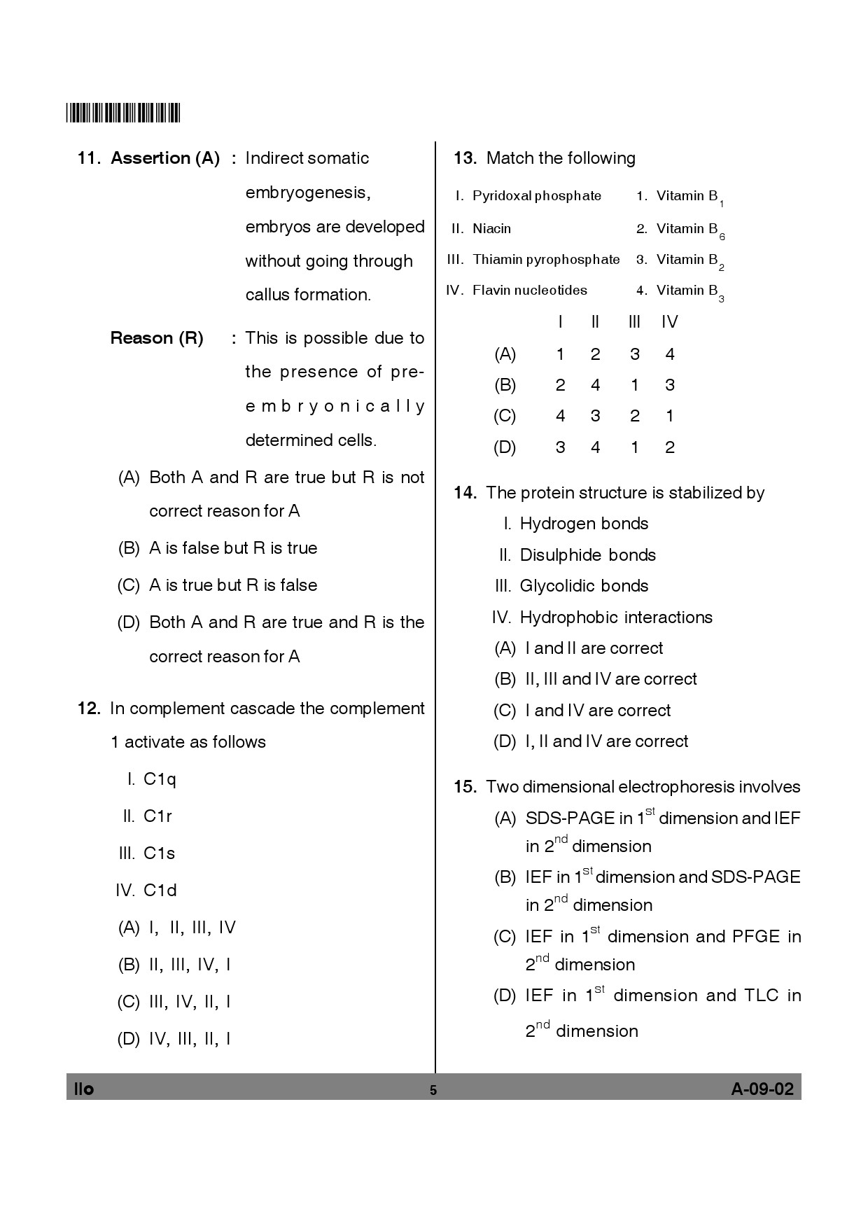 Telangana SET Life Sciences 2012 Question Paper II 4