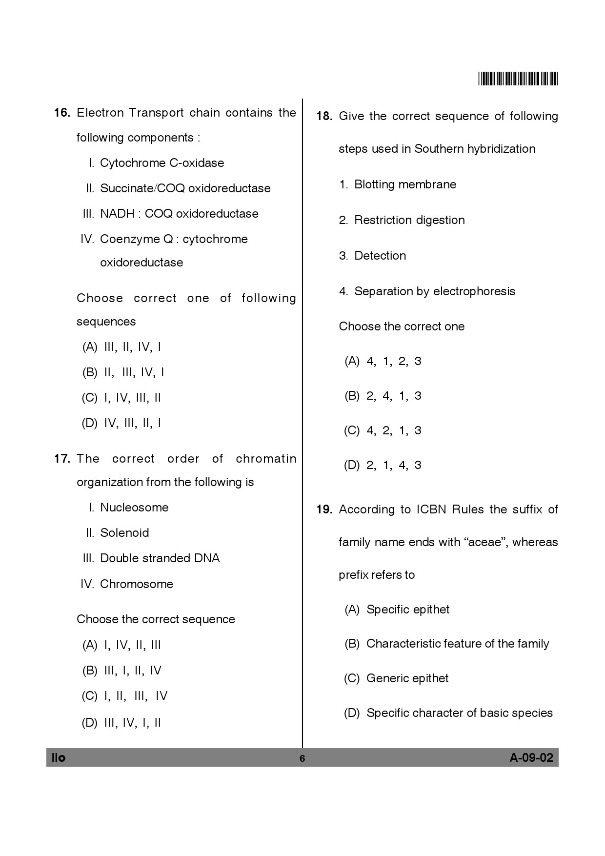 Telangana SET Life Sciences 2012 Question Paper II 5