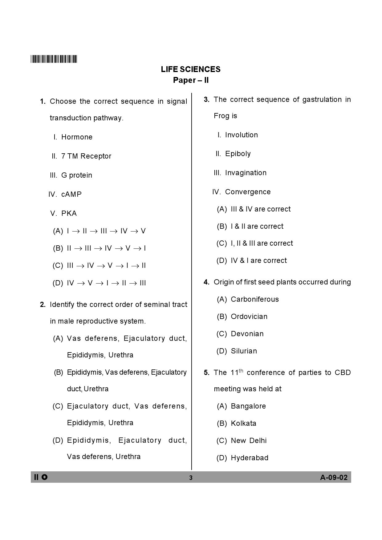 Telangana SET Life Sciences 2013 Question Paper II 2