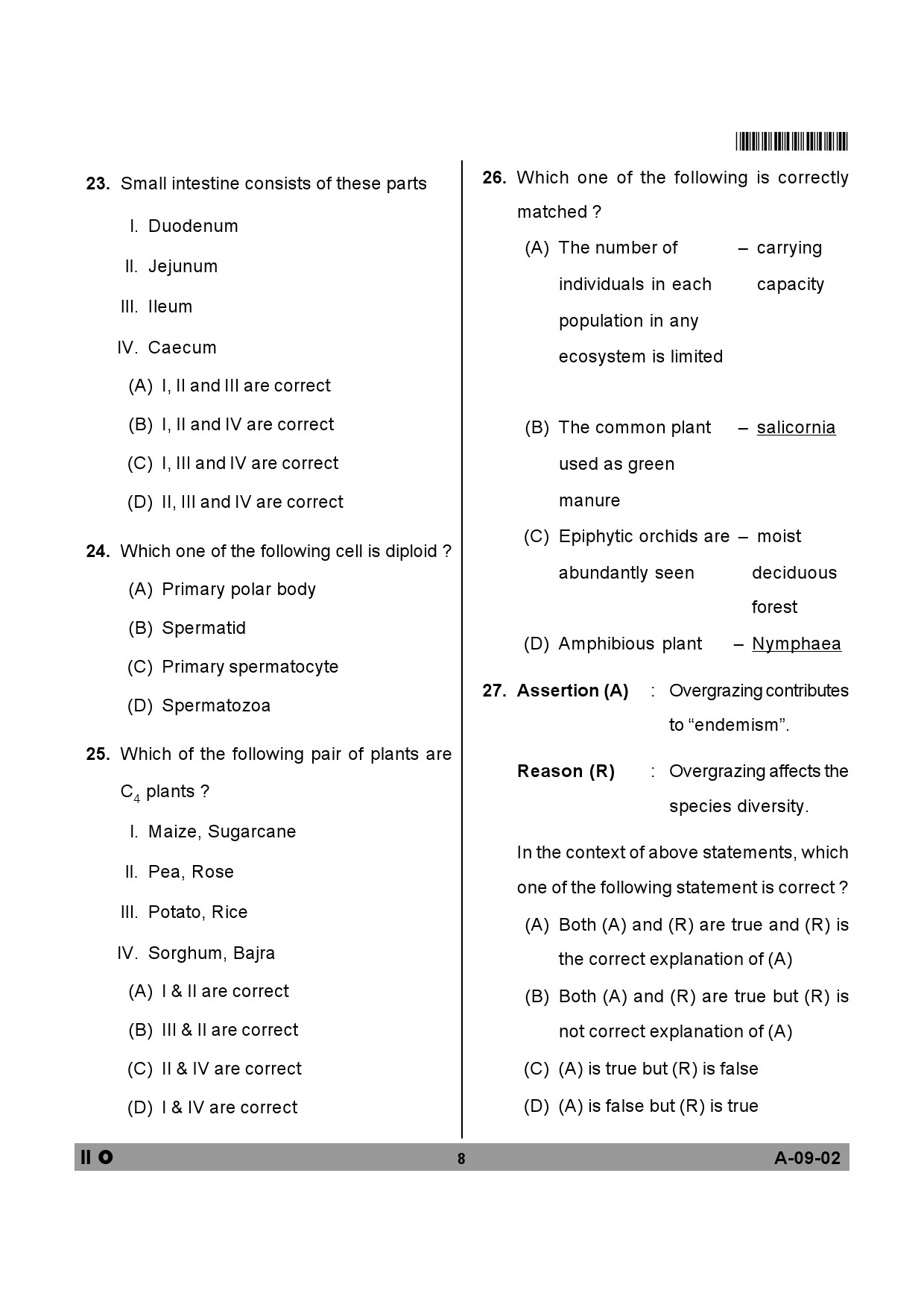 Telangana SET Life Sciences 2013 Question Paper II 7