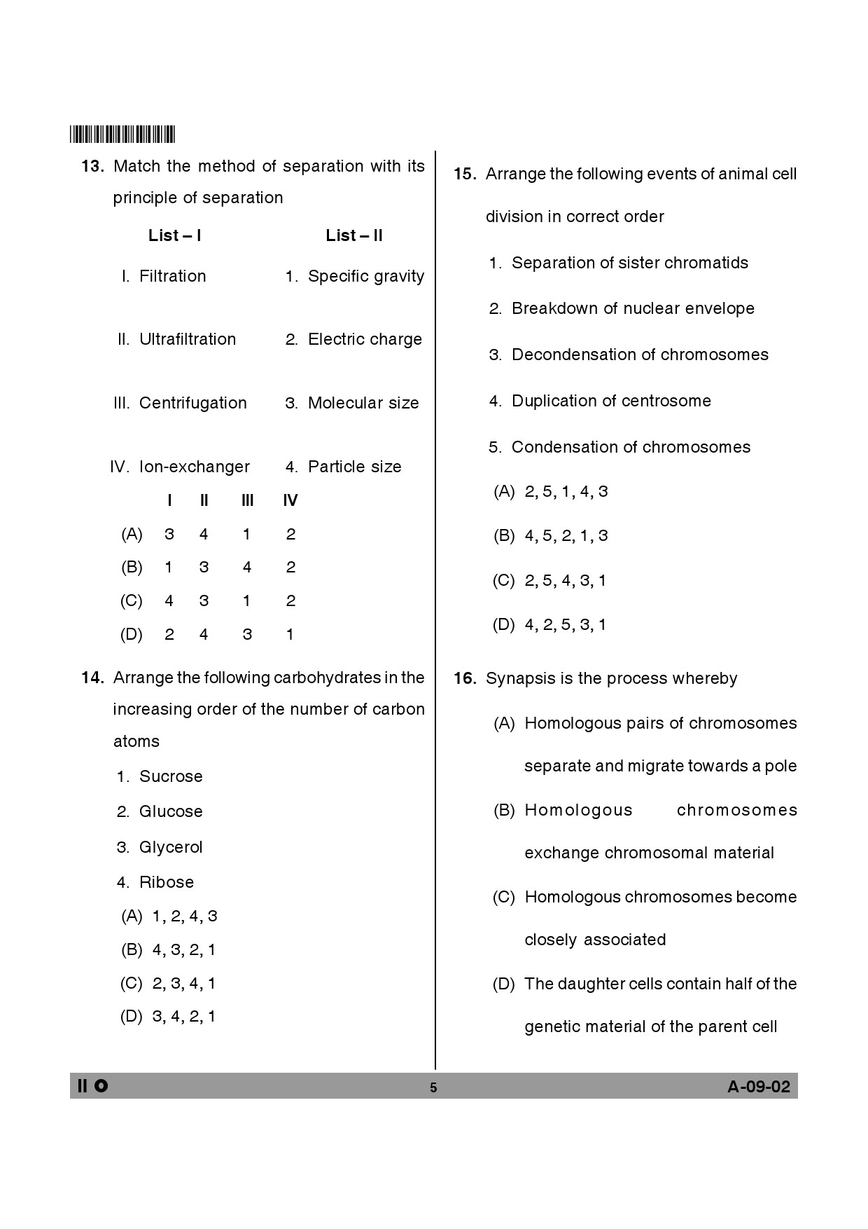 Telangana SET Life Sciences 2014 Question Paper II 4