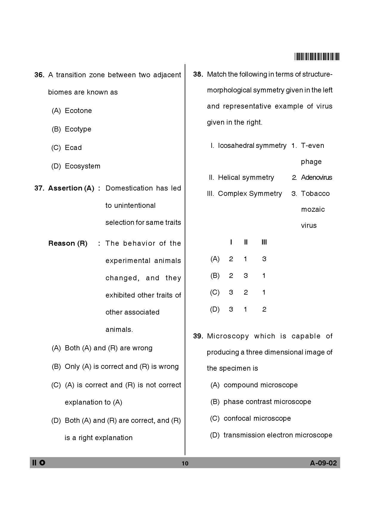 Telangana SET Life Sciences 2014 Question Paper II 9