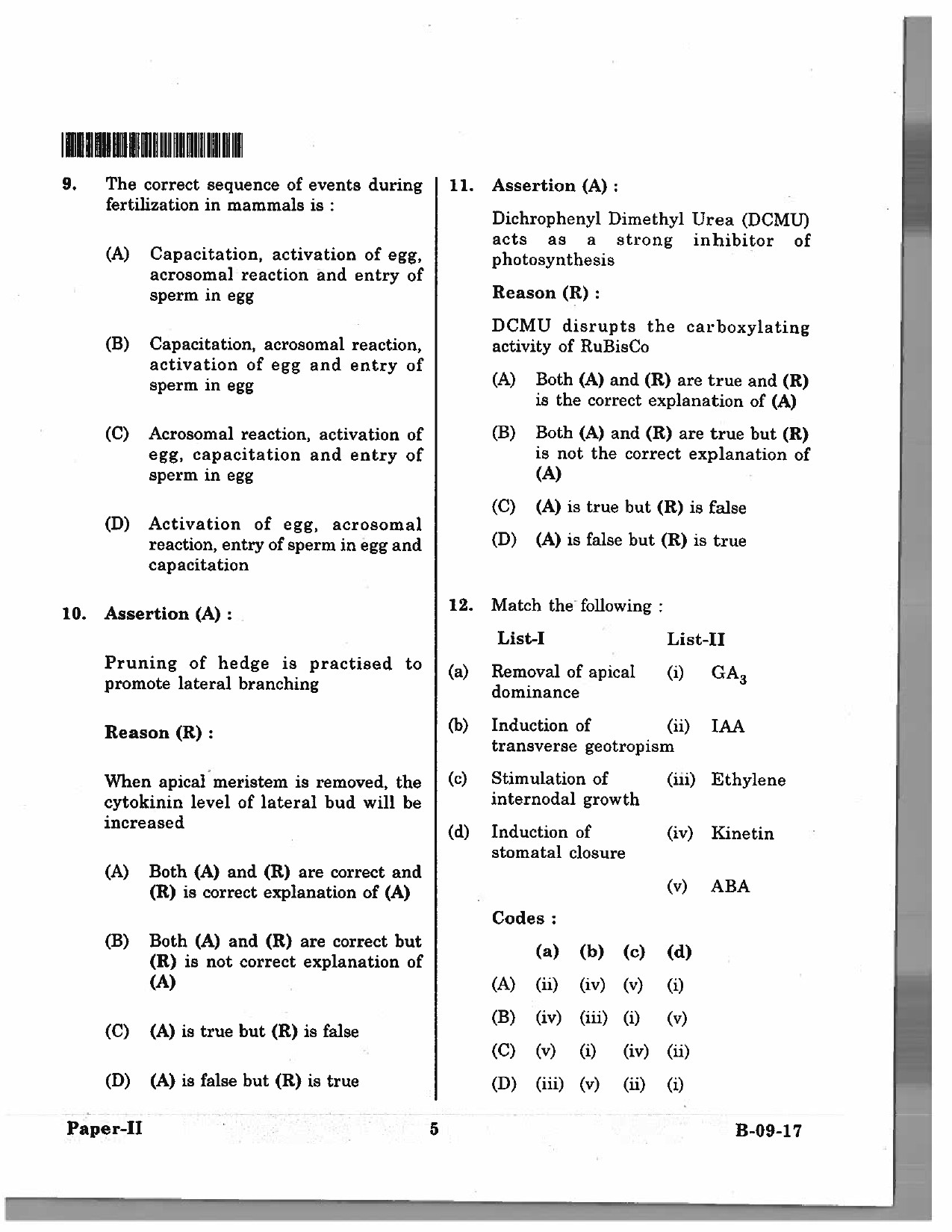 Telangana SET Life Sciences 2017 Question Paper II 4