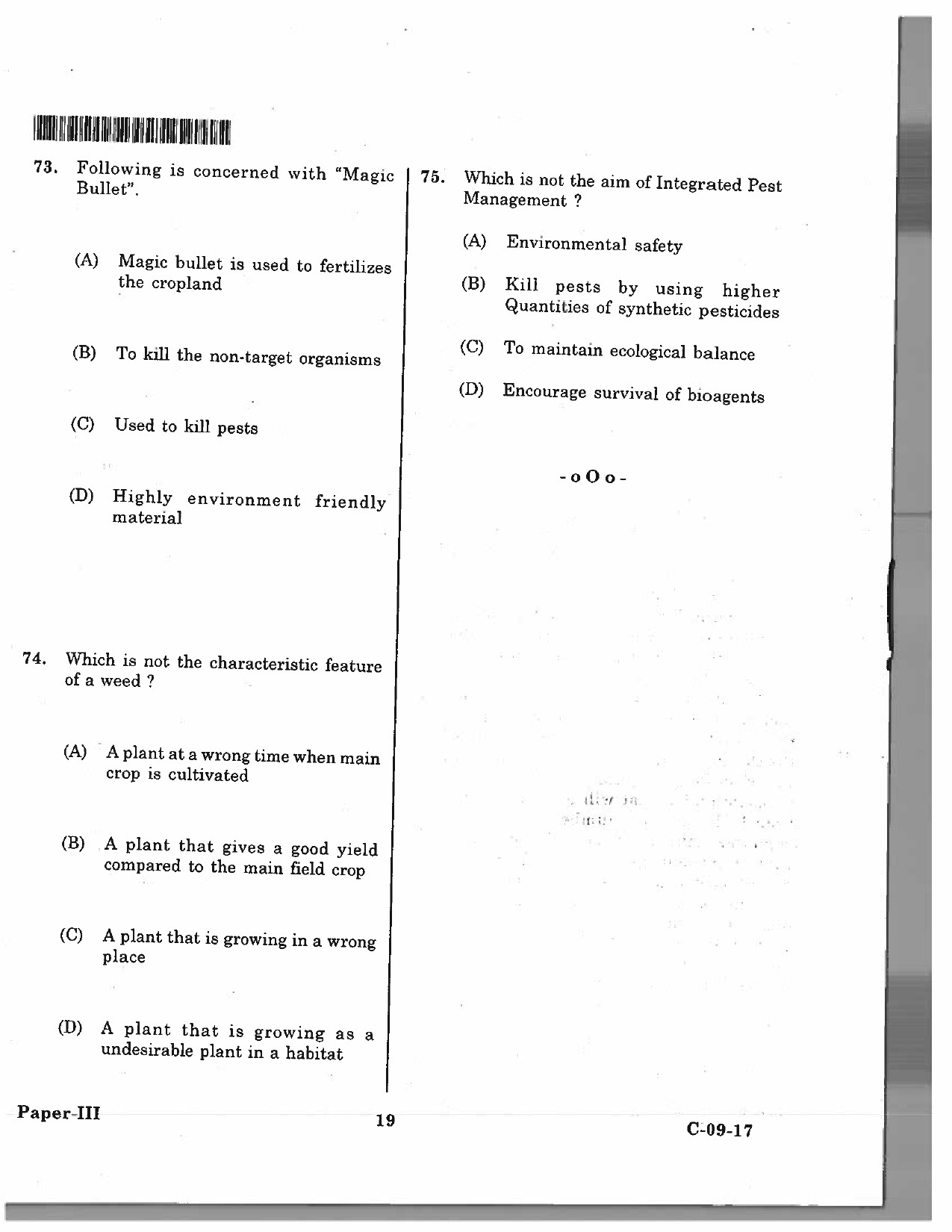 Telangana SET Life Sciences 2017 Question Paper III 18