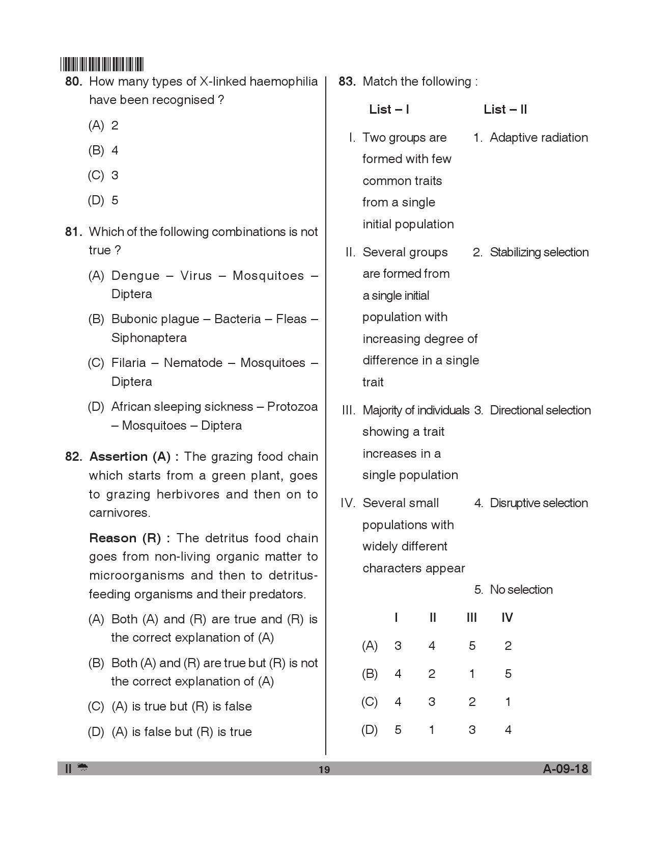 Telangana SET Life Sciences 2018 Question Paper II 18