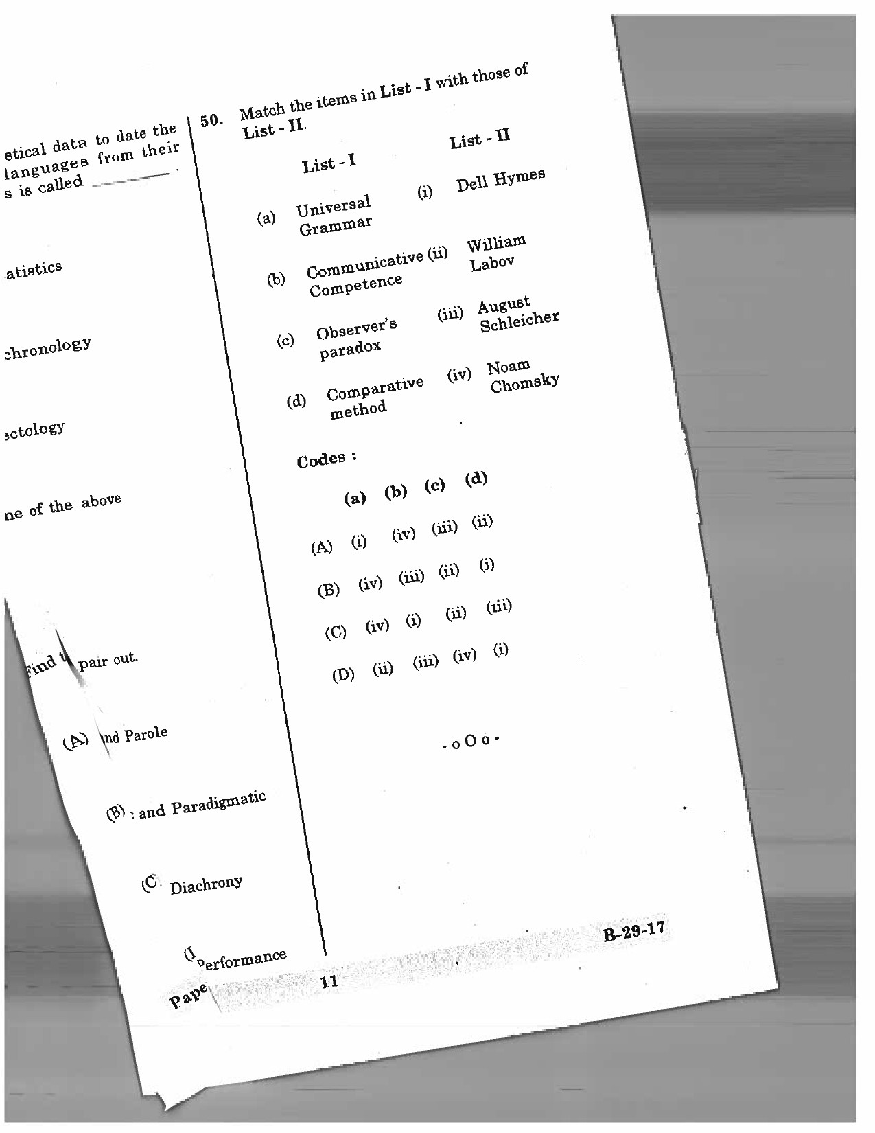 Telangana SET Linguistics 2017 Question Paper II 10