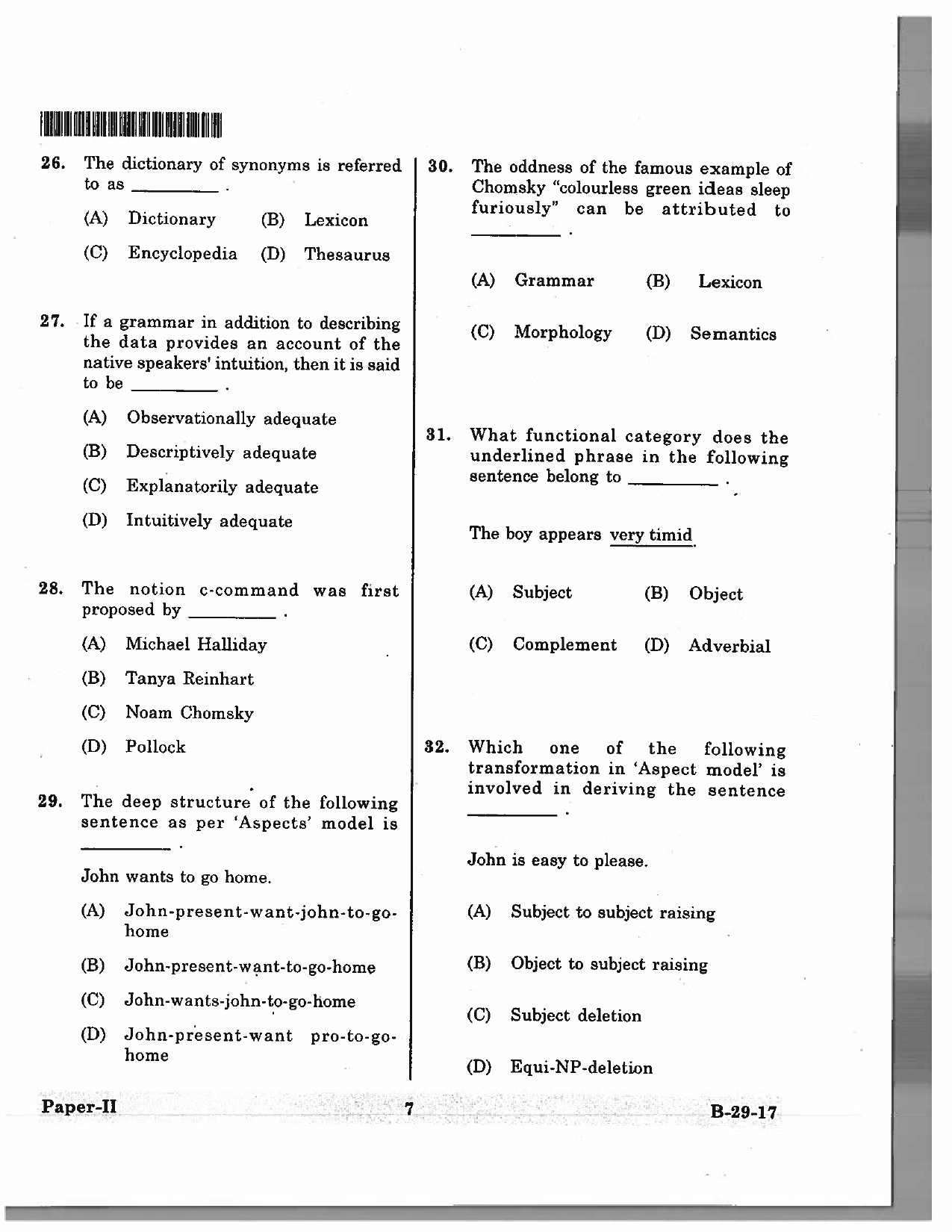 Telangana SET Linguistics 2017 Question Paper II 6