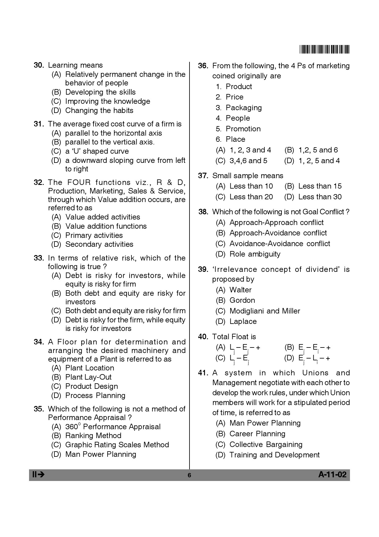 Telangana SET Management 2012 Question Paper II 5