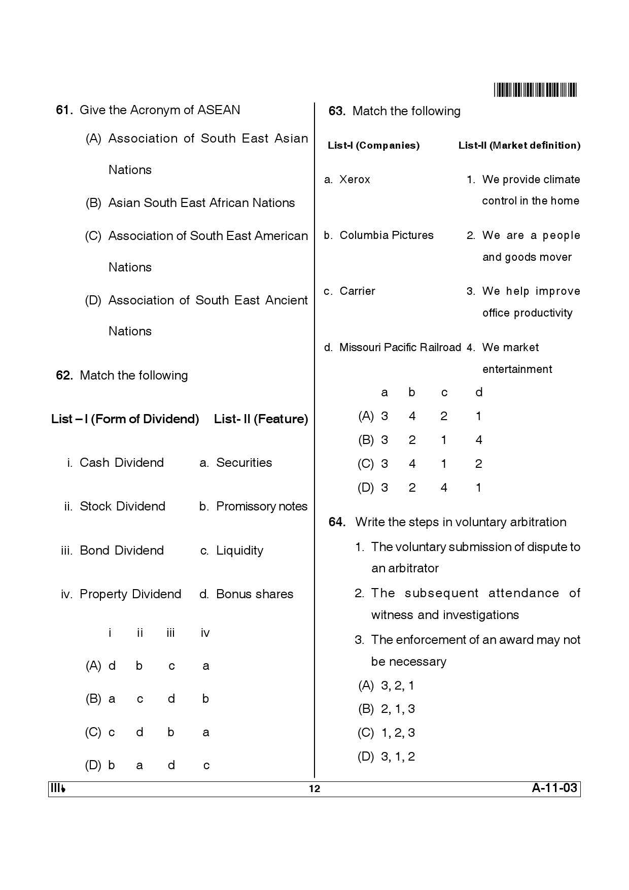 Telangana SET Management 2012 Question Paper III 11