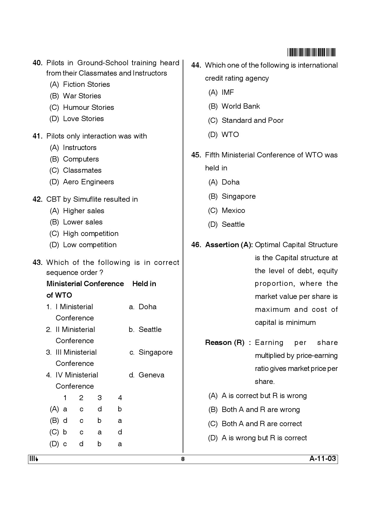 Telangana SET Management 2012 Question Paper III 7