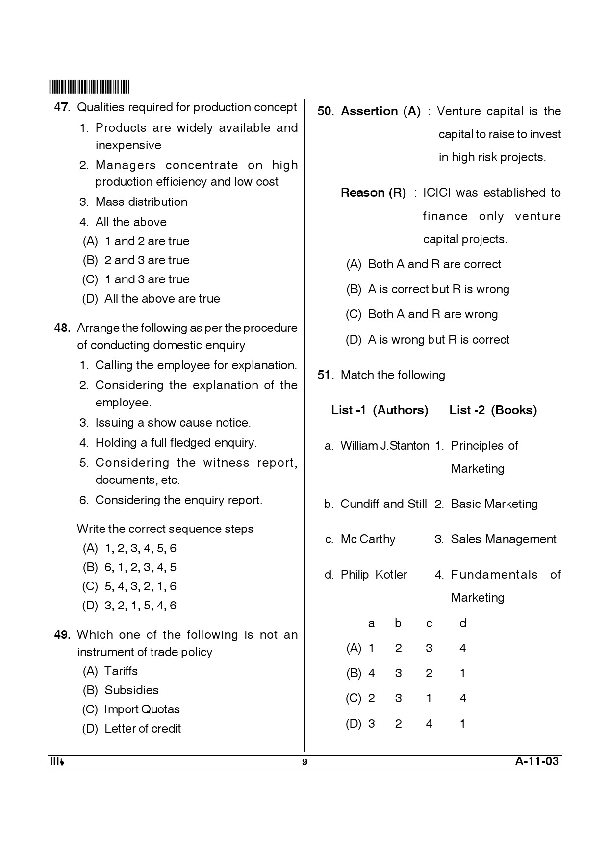 Telangana SET Management 2012 Question Paper III 8