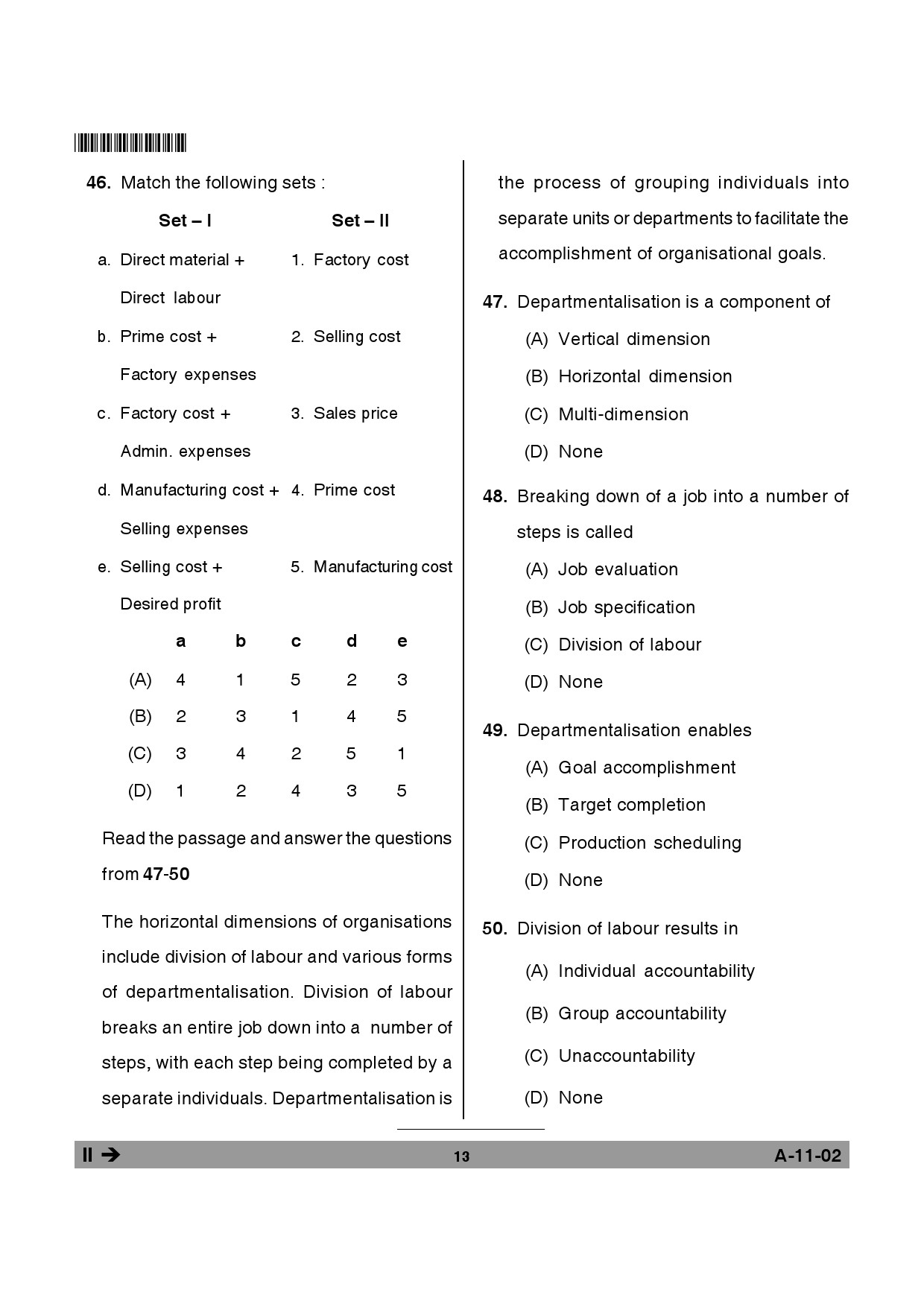 Telangana SET Management 2013 Question Paper II 12