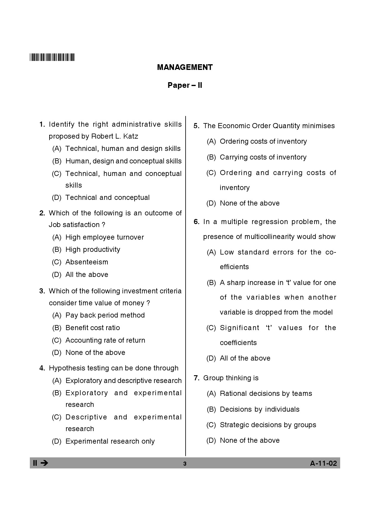 Telangana SET Management 2013 Question Paper II 2