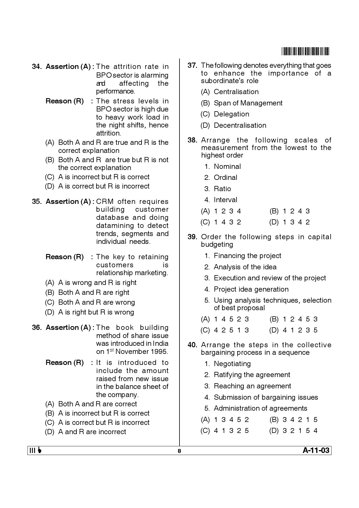 Telangana SET Management 2013 Question Paper III 7