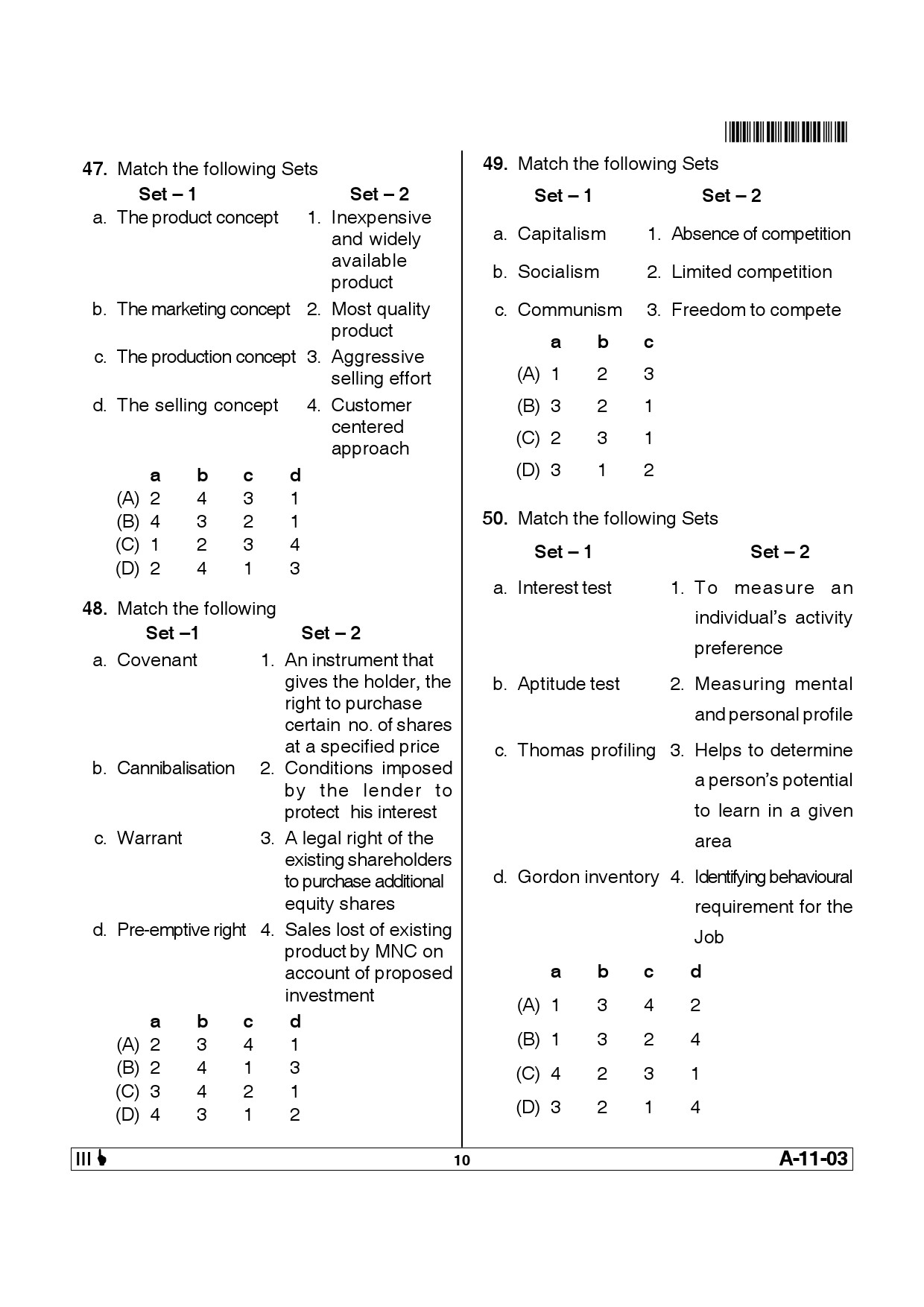 Telangana SET Management 2013 Question Paper III 9