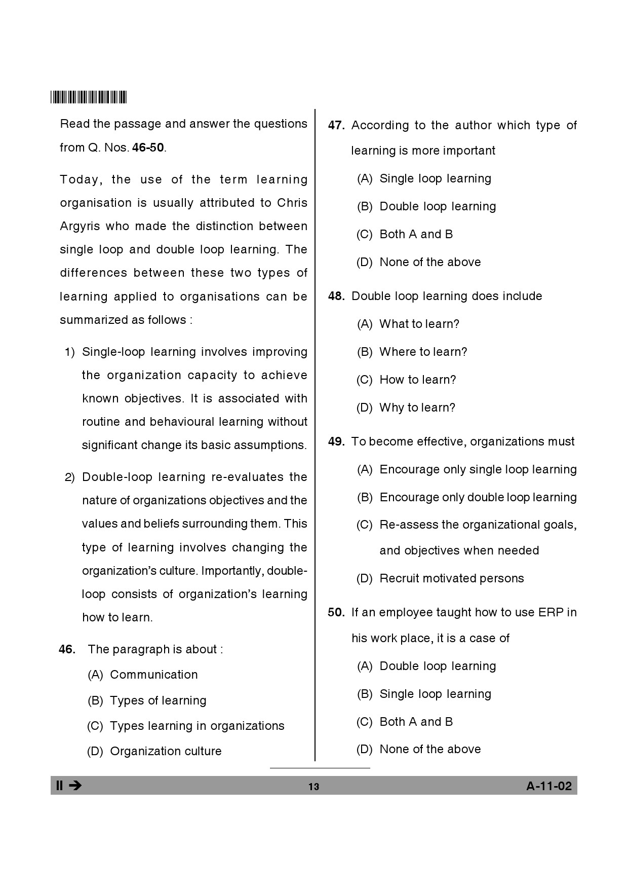 Telangana SET Management 2014 Question Paper II 12