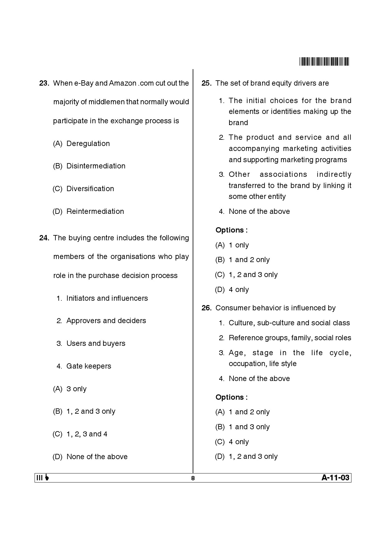 Telangana SET Management 2014 Question Paper III 7