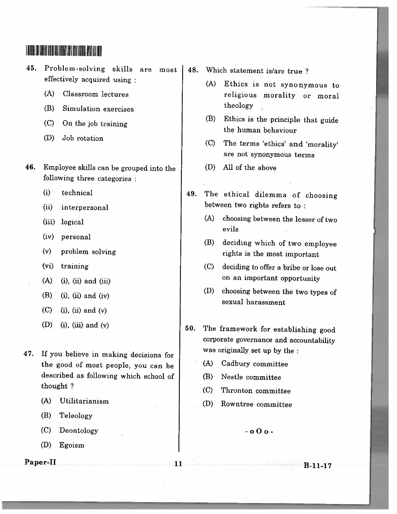 Telangana SET Management 2017 Question Paper II 10