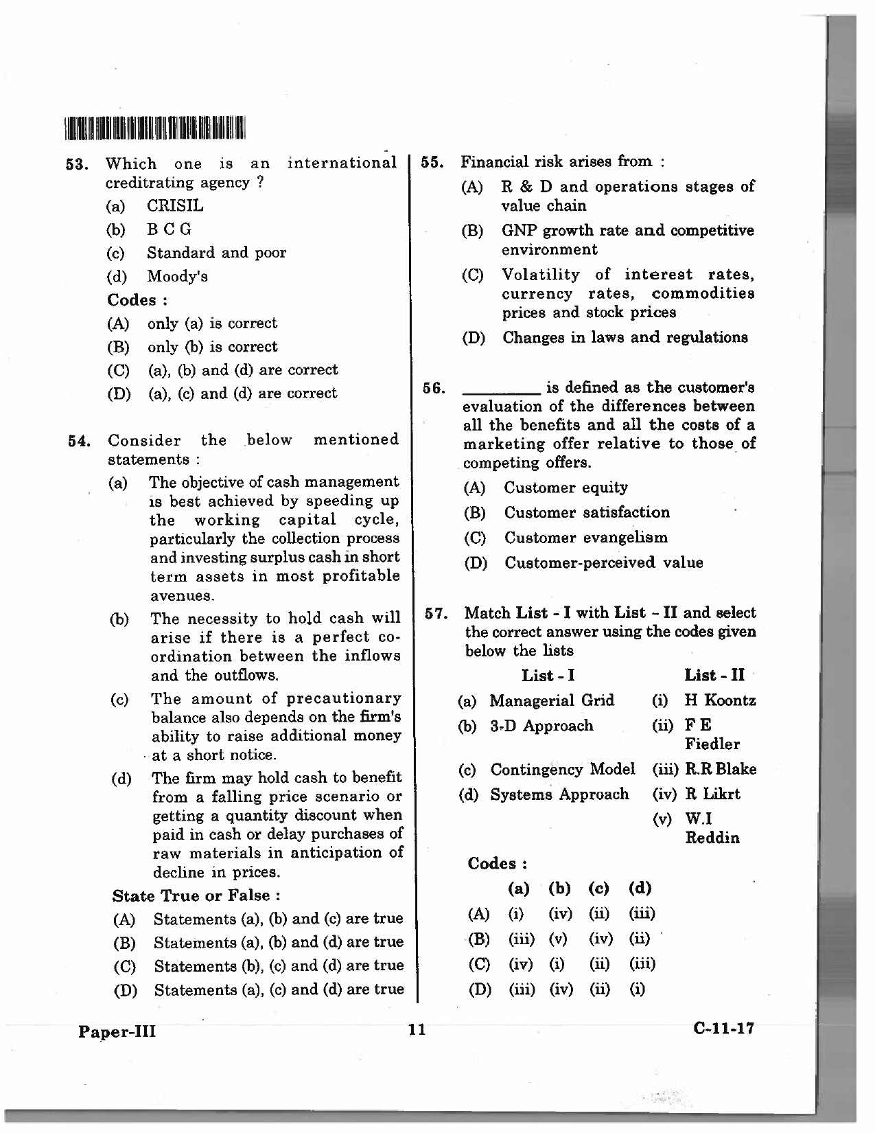 Telangana SET Management 2017 Question Paper III 10