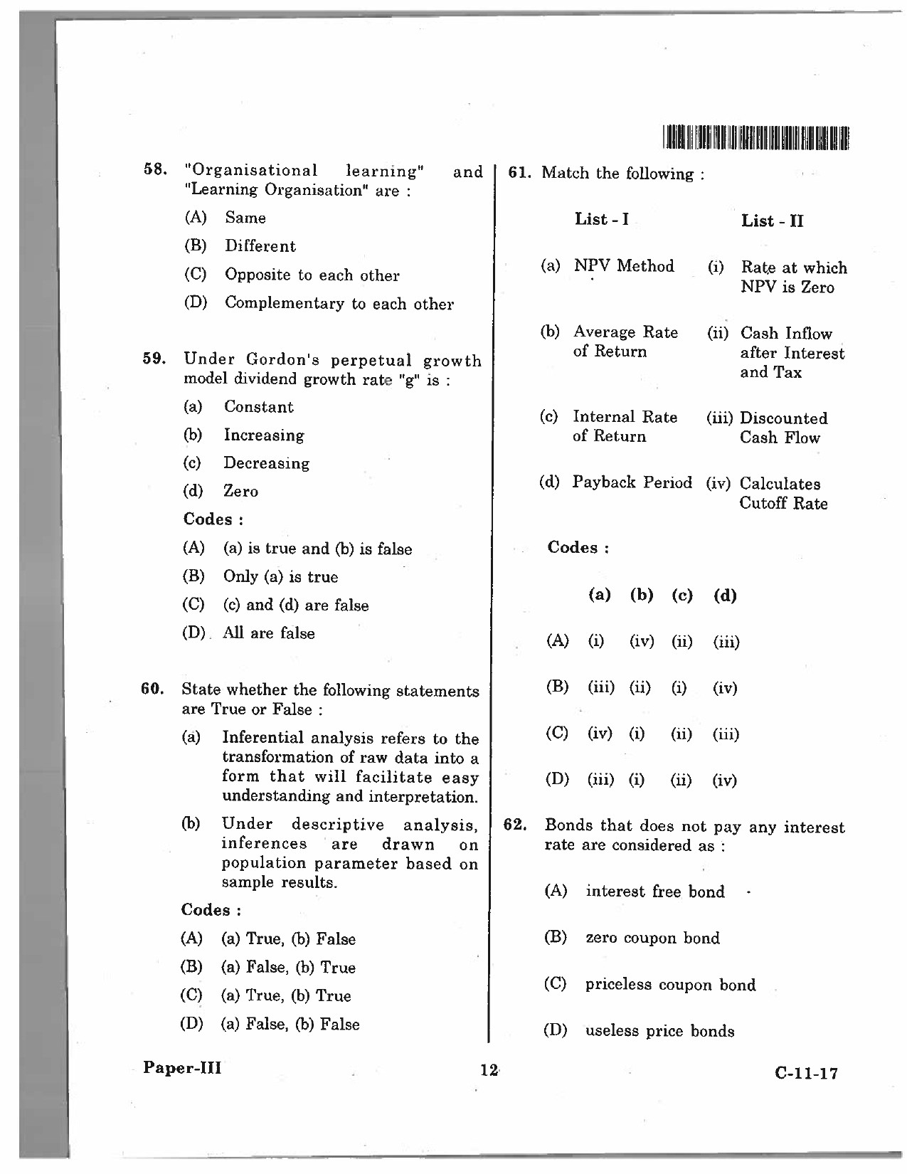 Telangana SET Management 2017 Question Paper III 11