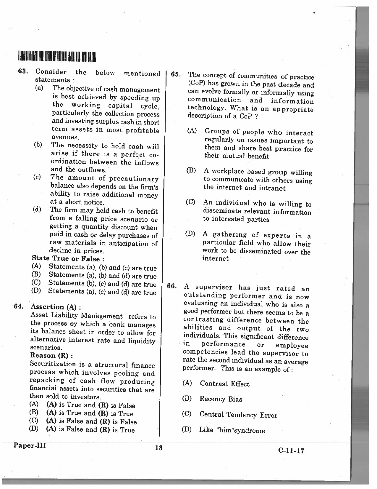 Telangana SET Management 2017 Question Paper III 12