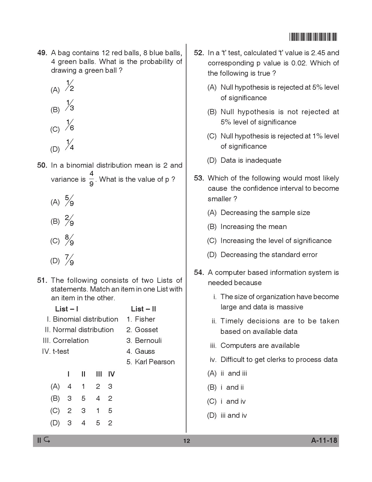 Telangana SET Management 2018 Question Paper II 11