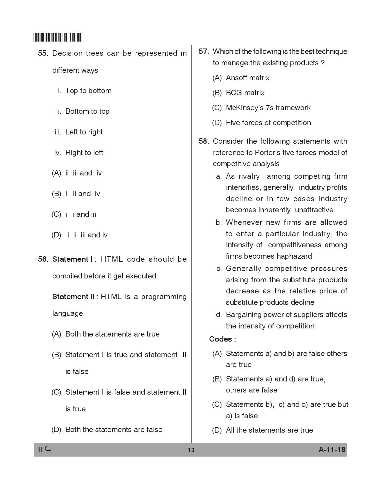 Telangana SET Management 2018 Question Paper II 12