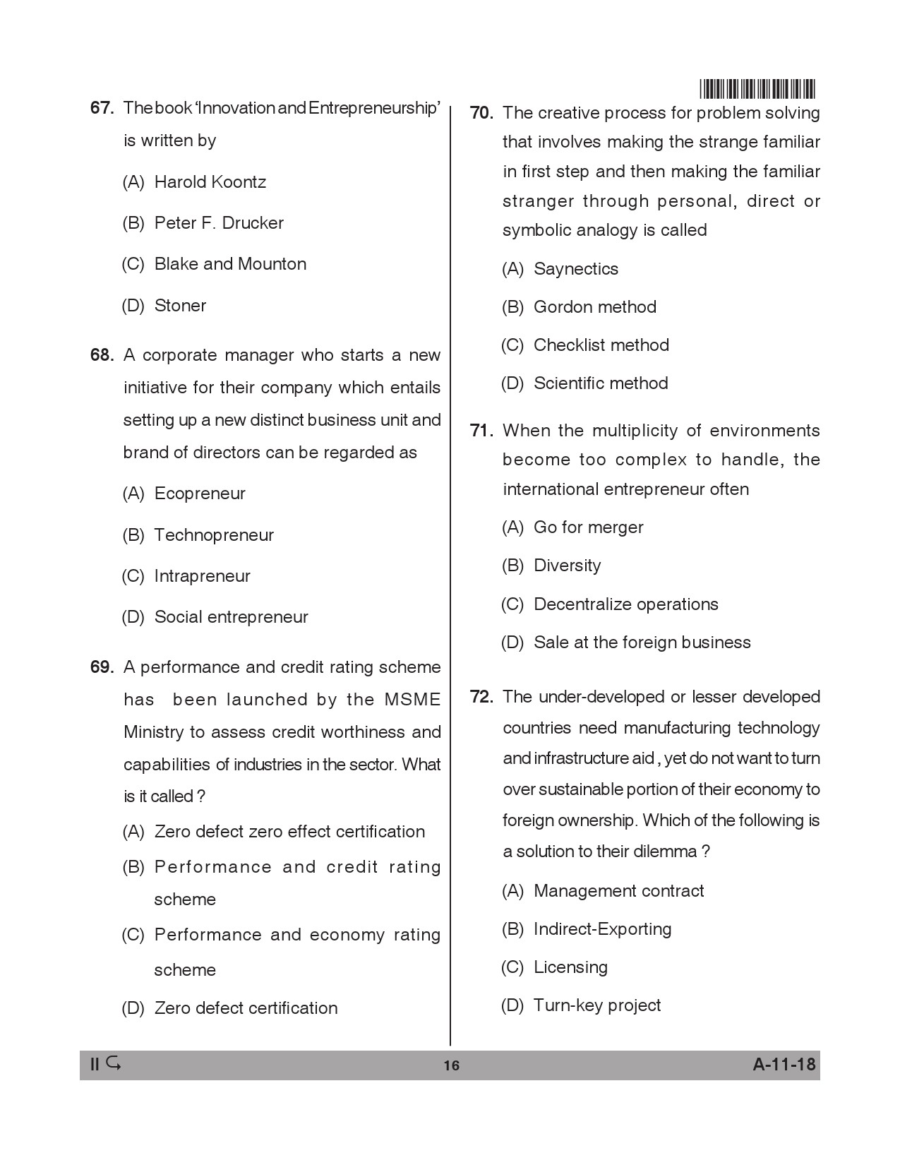 Telangana SET Management 2018 Question Paper II 15