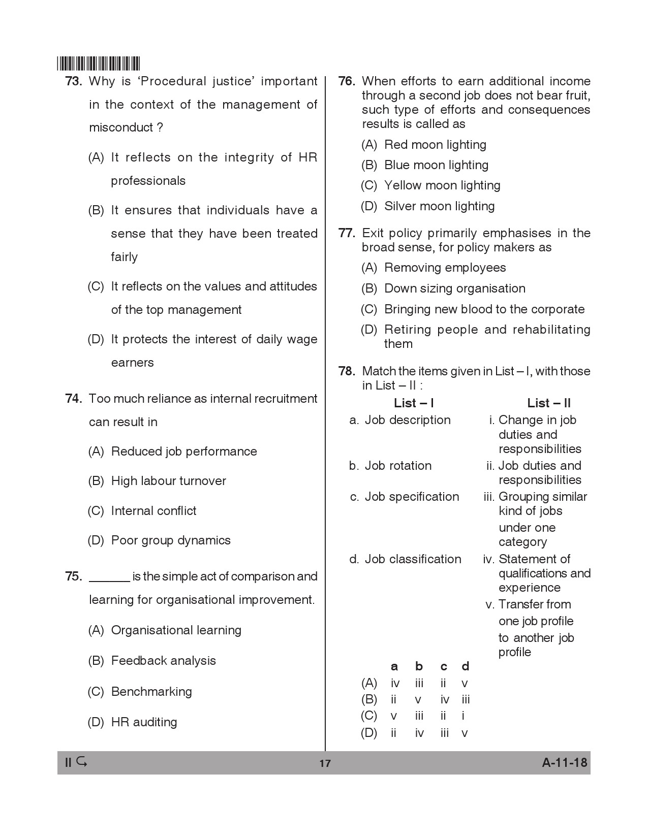 Telangana SET Management 2018 Question Paper II 16