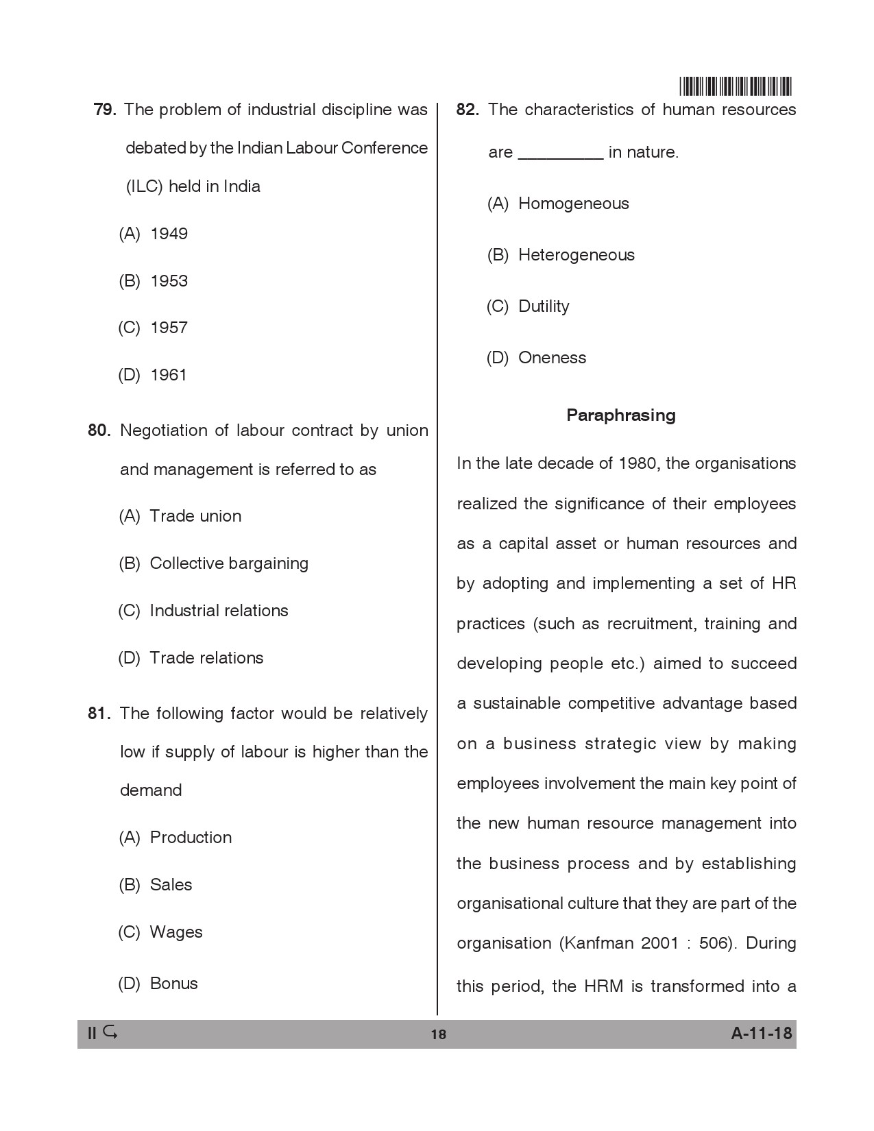 Telangana SET Management 2018 Question Paper II 17