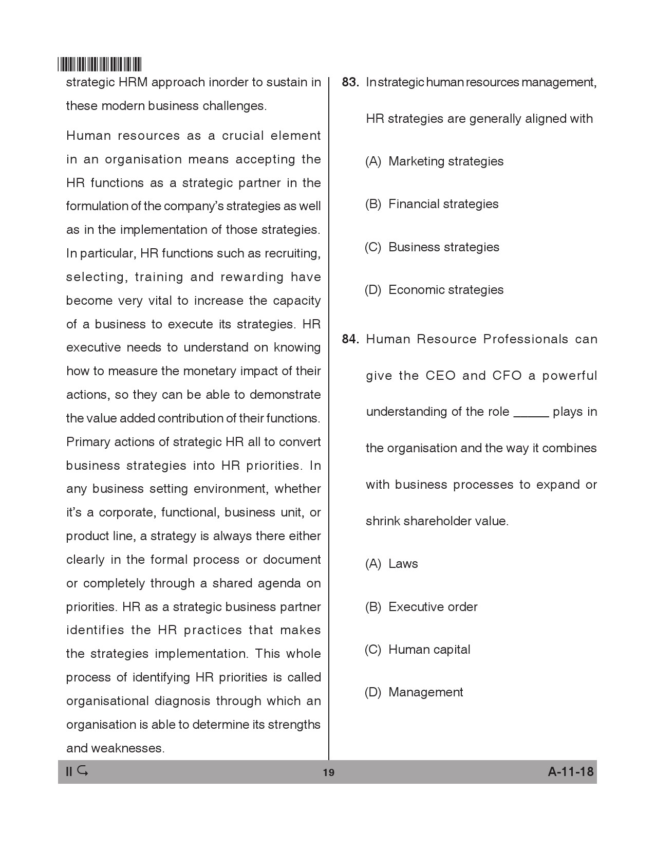 Telangana SET Management 2018 Question Paper II 18