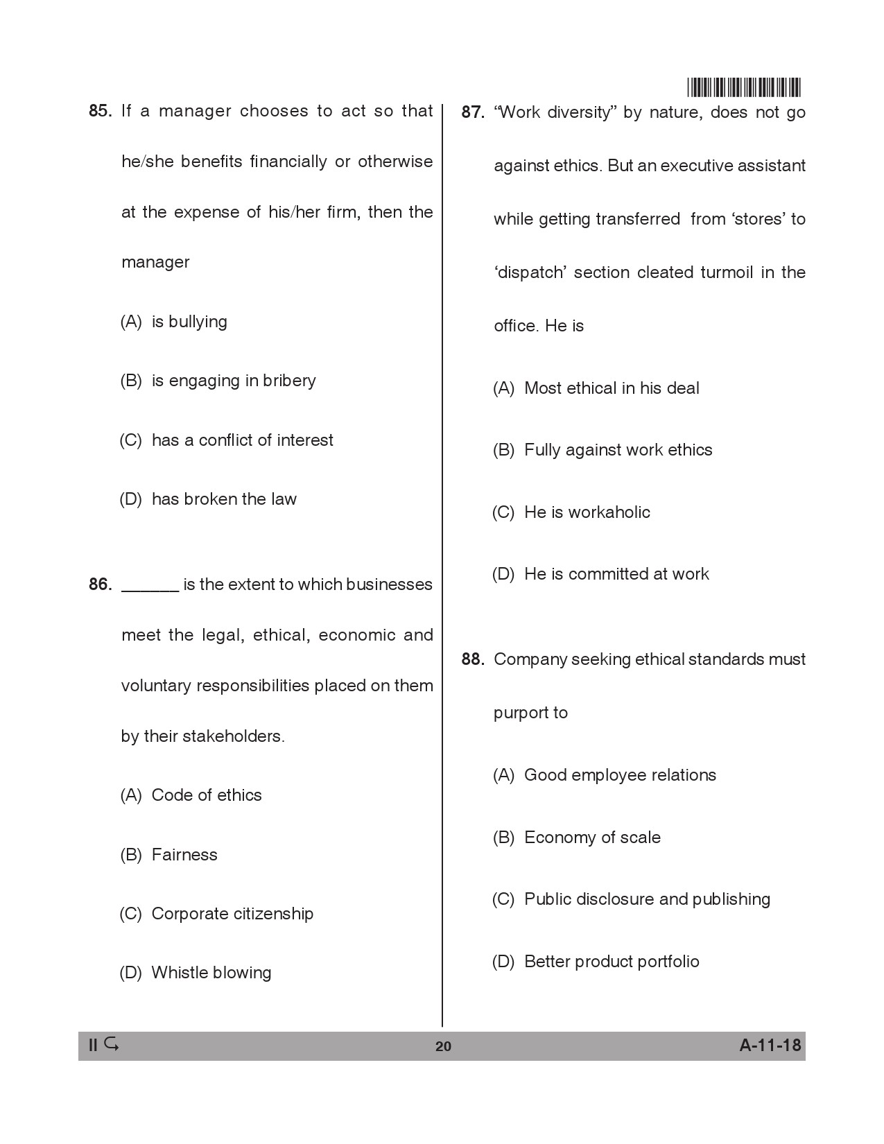 Telangana SET Management 2018 Question Paper II 19