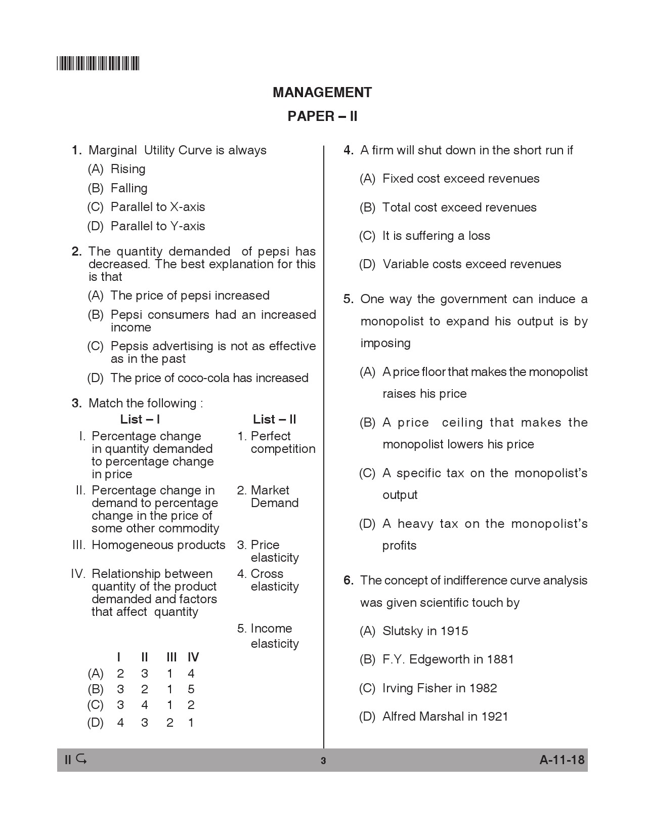 Telangana SET Management 2018 Question Paper II 2