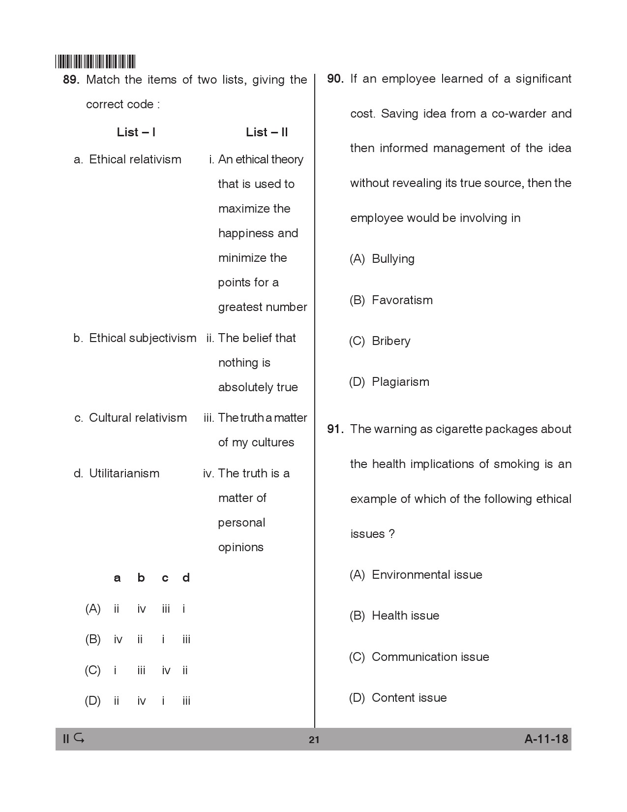 Telangana SET Management 2018 Question Paper II 20