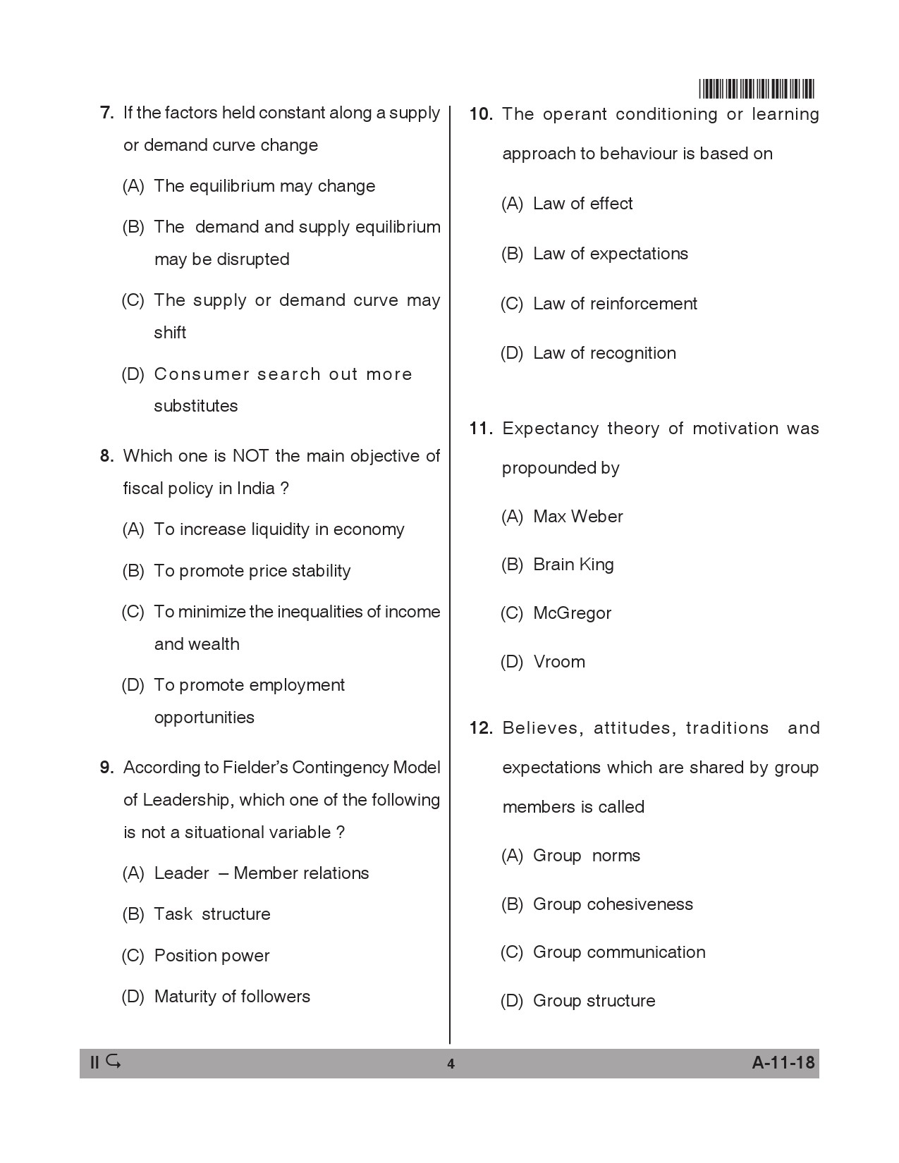 Telangana SET Management 2018 Question Paper II 3