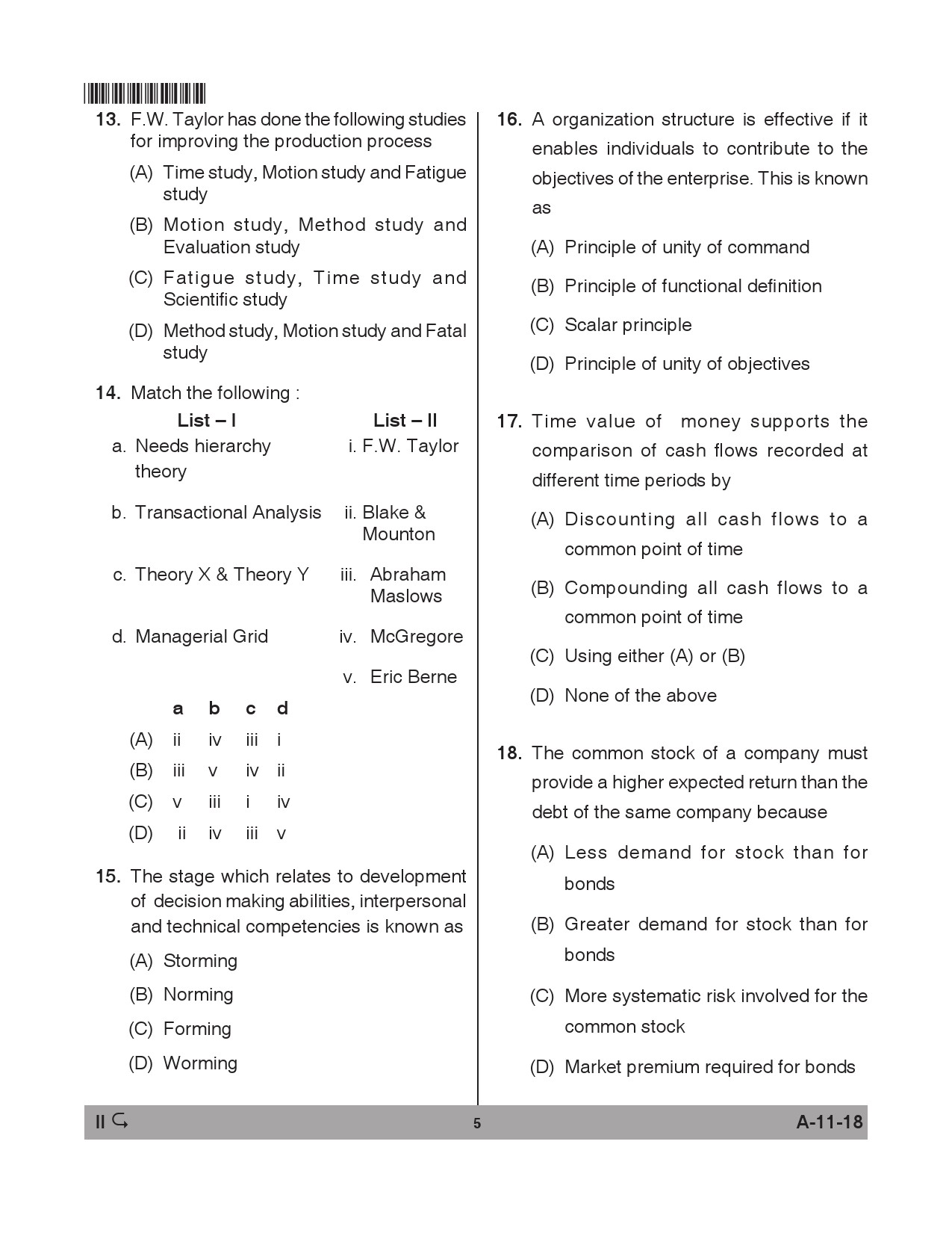 Telangana SET Management 2018 Question Paper II 4