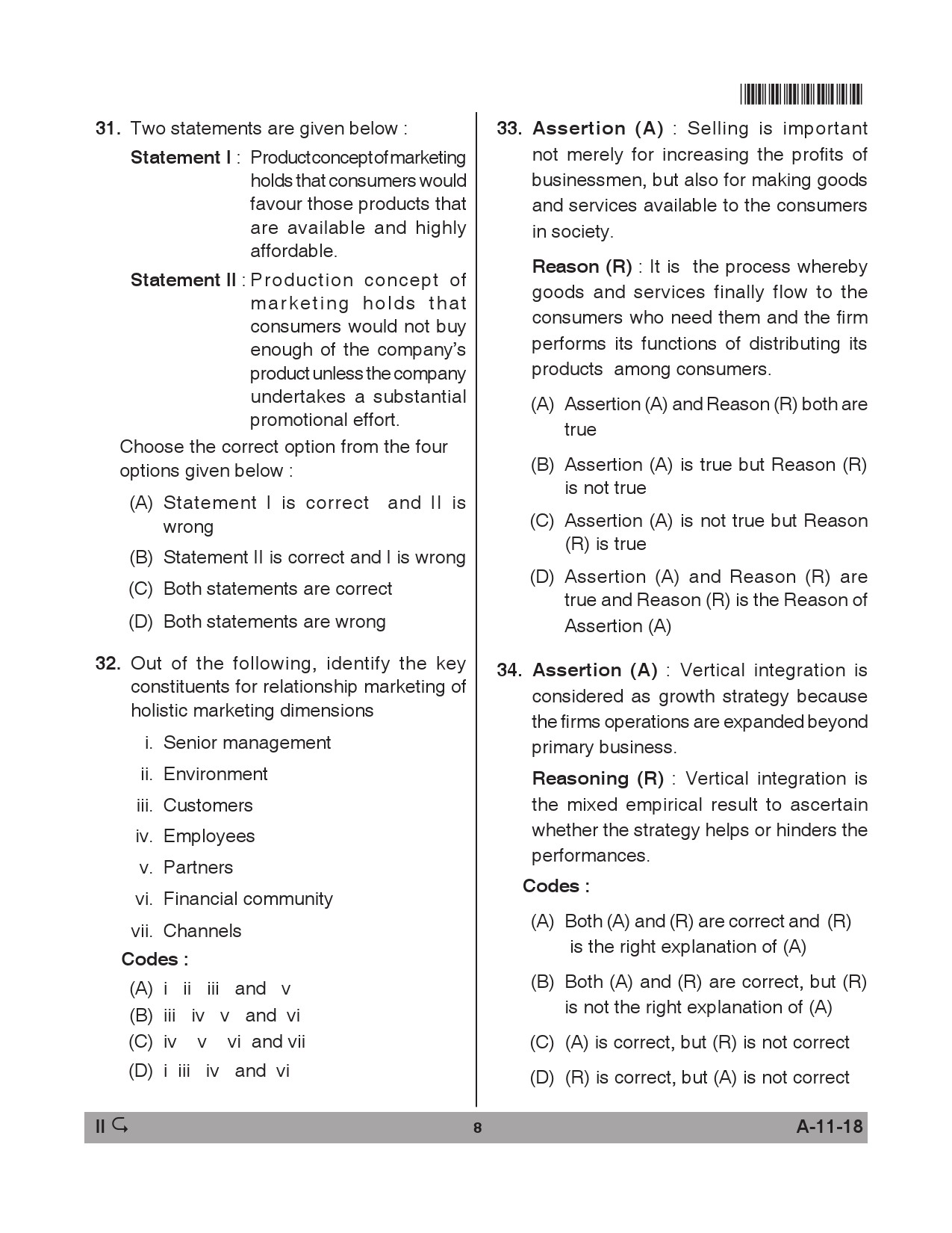 Telangana SET Management 2018 Question Paper II 7