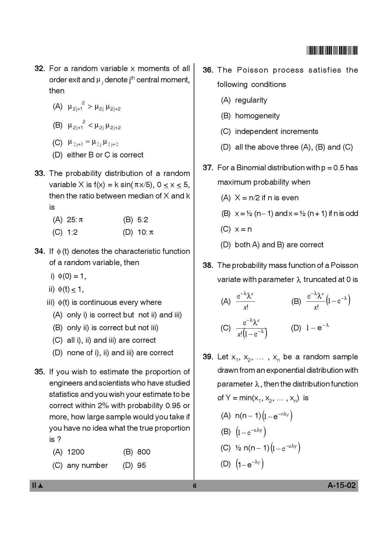 Telangana SET Mathematical Sciences 2012 Question Paper II 5