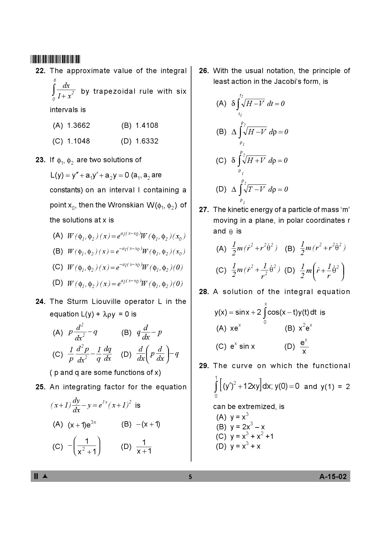 Telangana SET Mathematical Sciences 2013 Question Paper II 4