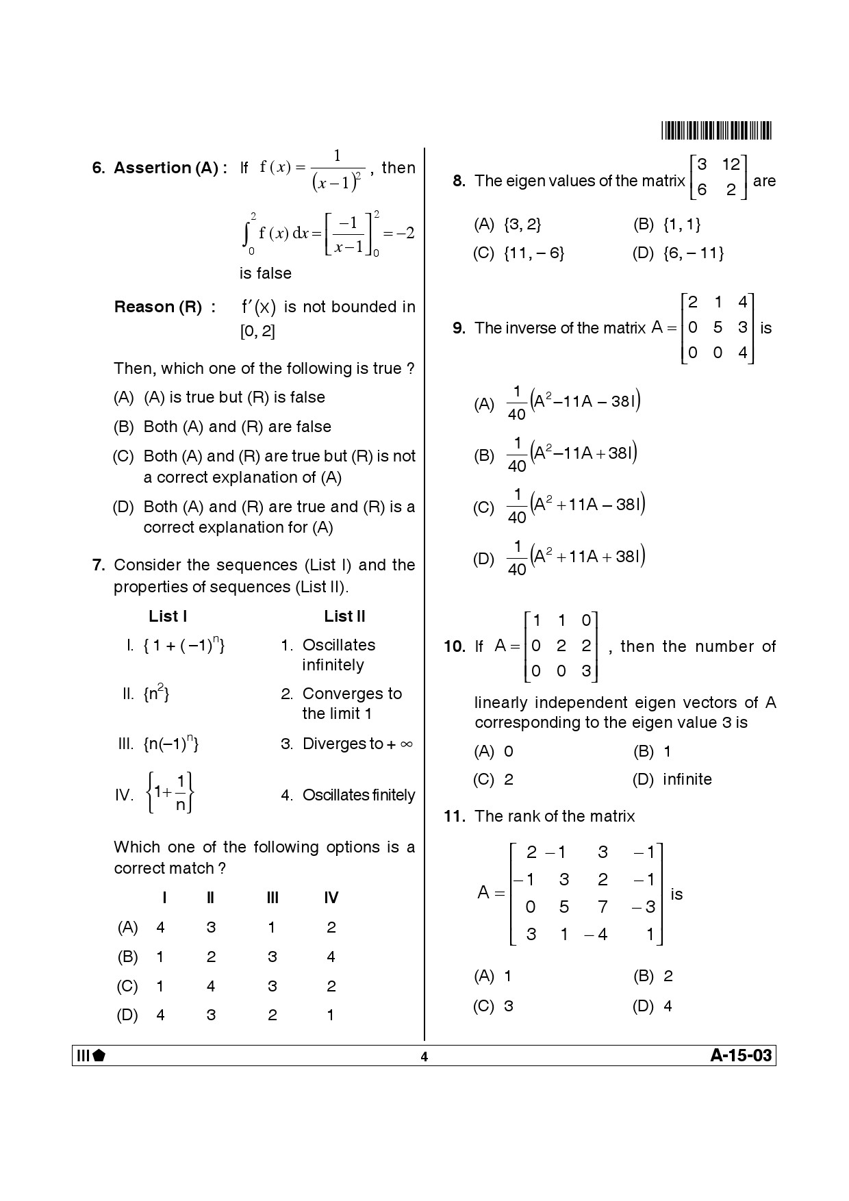 Telangana SET Mathematical Sciences 2013 Question Paper III 3