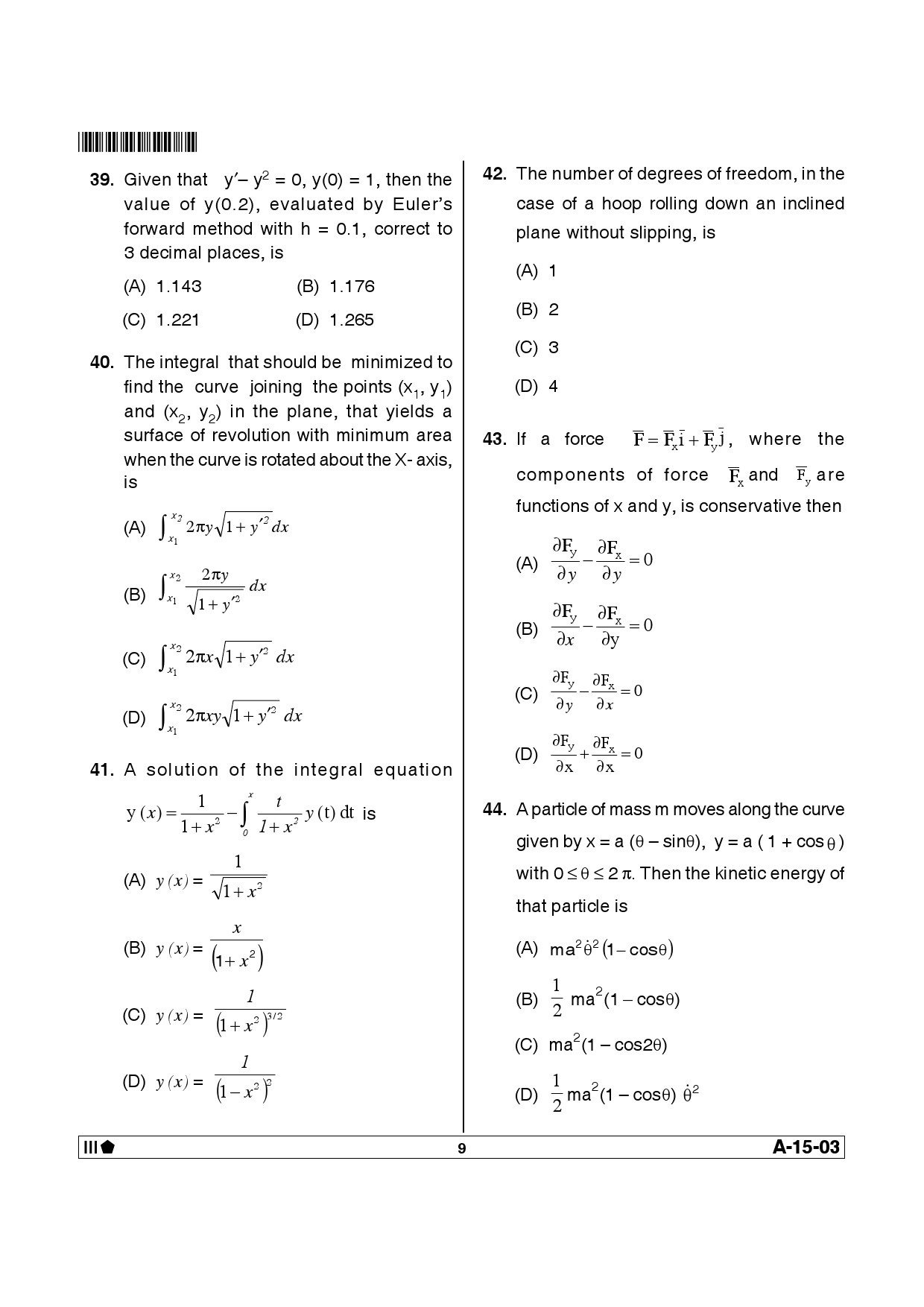 Telangana SET Mathematical Sciences 2013 Question Paper III 8