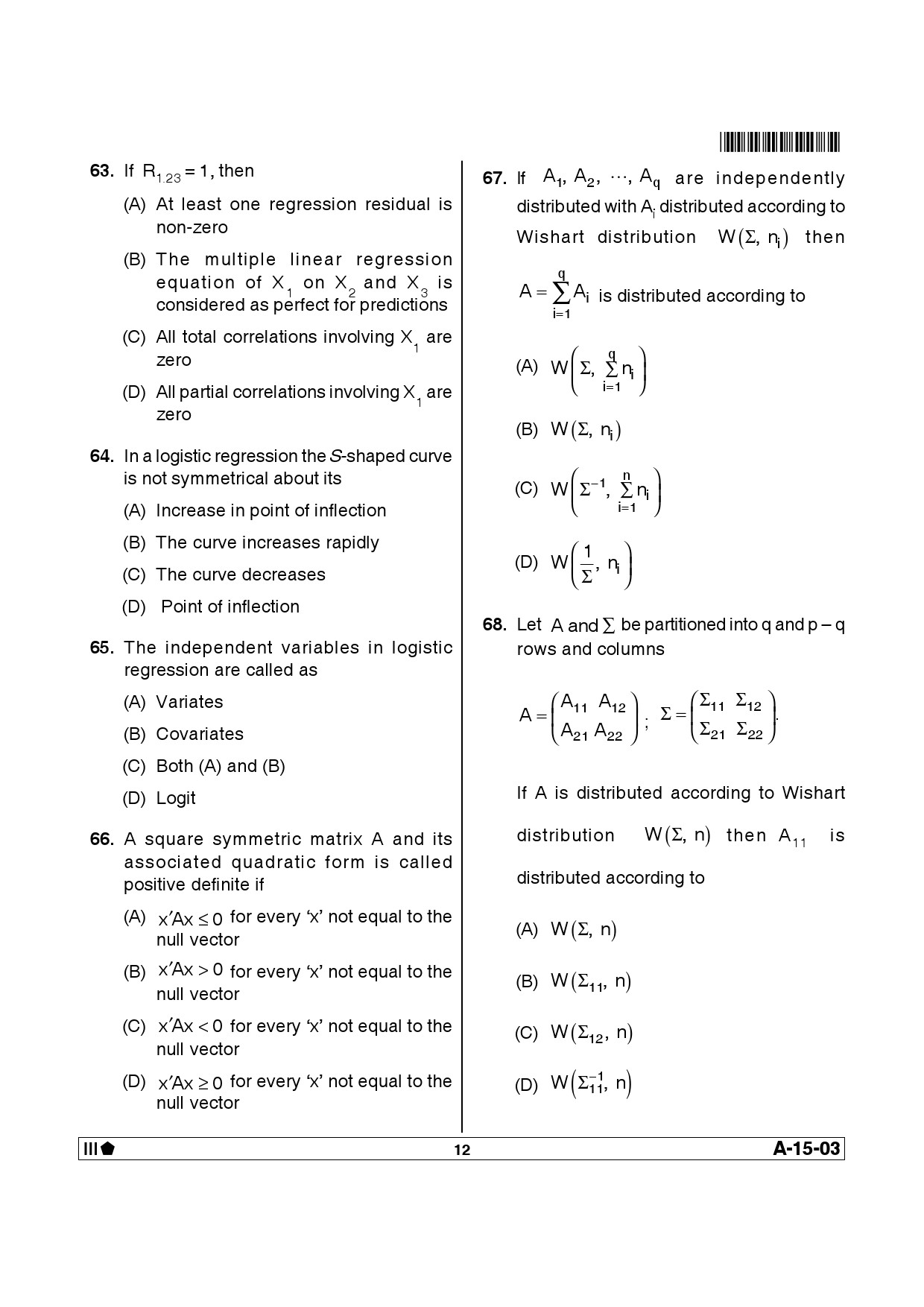 Telangana SET Mathematical Sciences 2014 Question Paper III 11